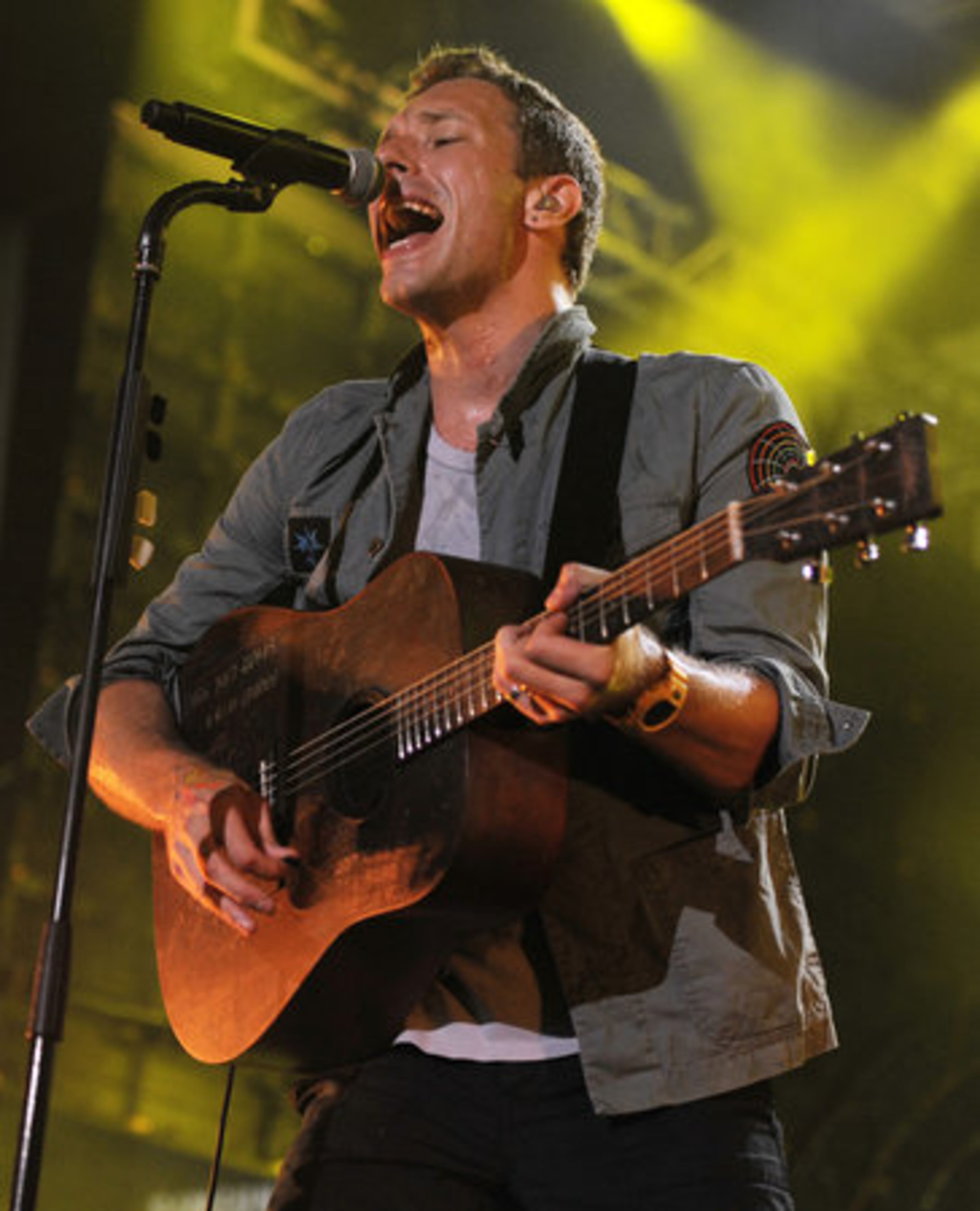 Chris Martin of the British band Coldplay performs during the Samsung AT&T Summer Krush in Los Angeles, Wednesday, Aug. 3, 2011. The concert benefited the GRAMMY Foundation and its music education programs for high school students.