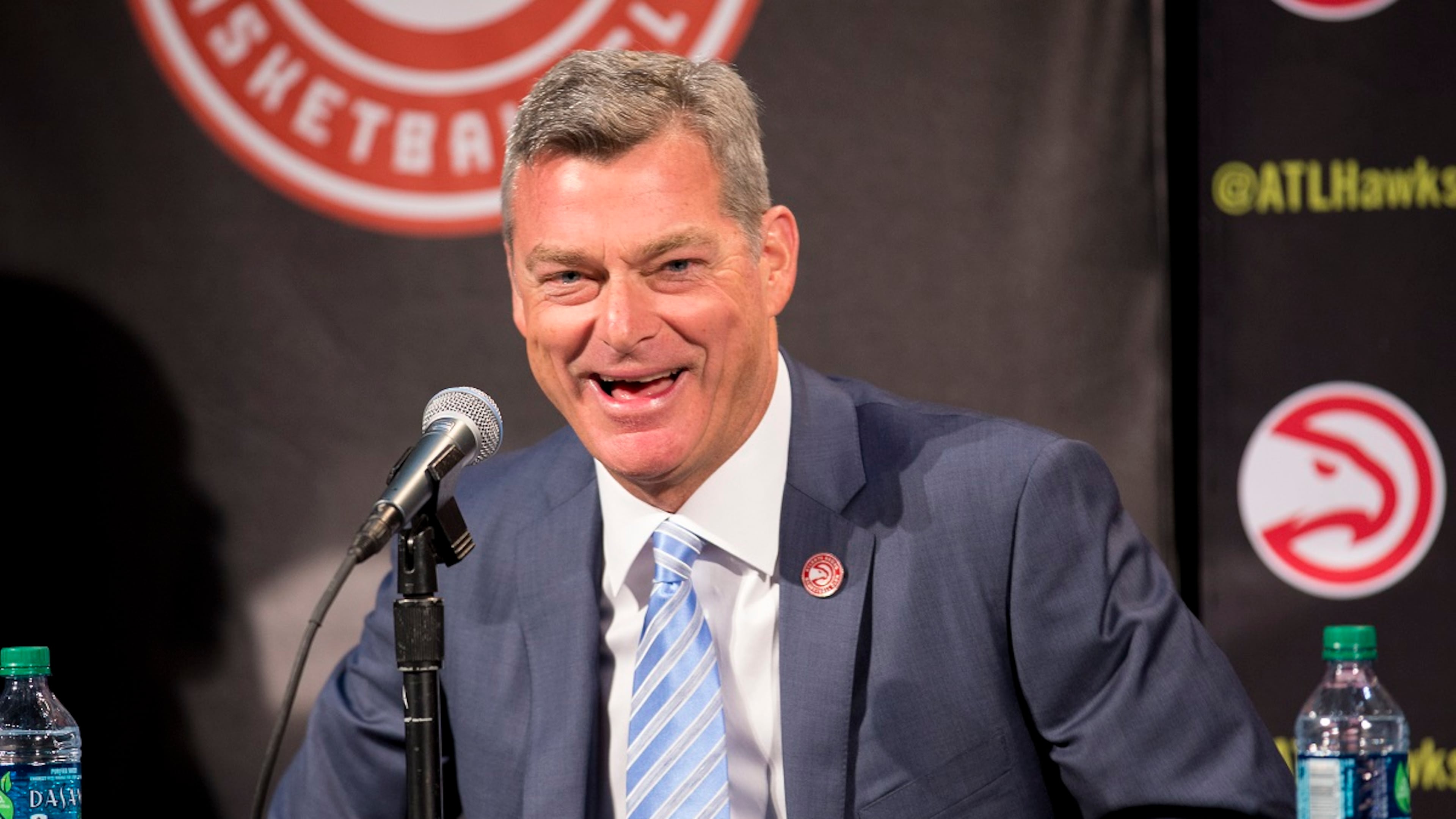 Atlanta Hawks owner Tony Ressler speaks during a news conference to announce the sale of the NBA basketball team to an ownership group led by Ressler, Thursday, June 25, 2015, in Atlanta. (AP Photo/Todd Kirkland)