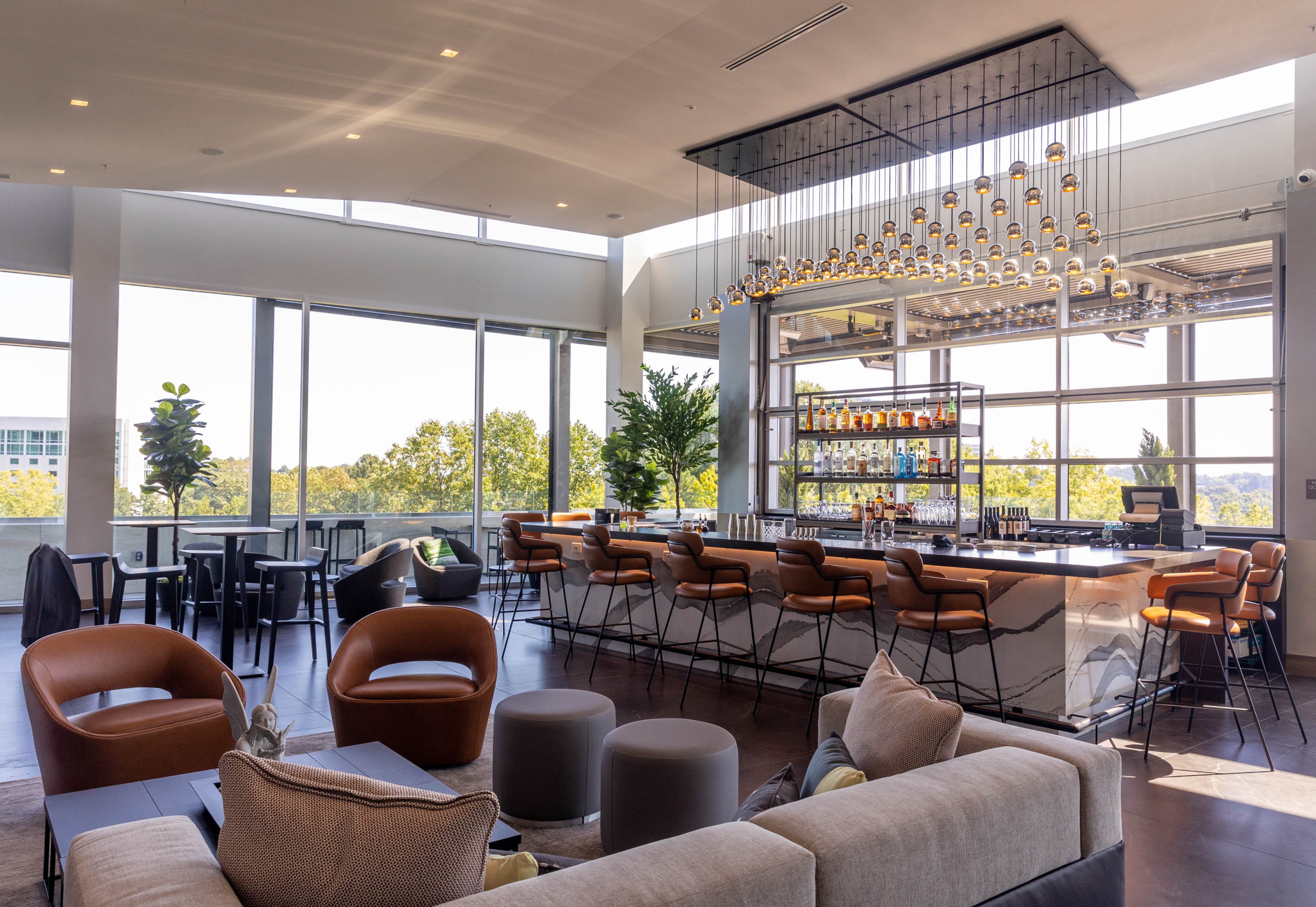 Bar Peri opens in early October 2021 in Dunwoody on the roof top at AC Hotel Atlanta Perimeter with several signature cocktails, tapas bites and a view. Photos taken on Tuesday, Sept 28, 2021. (Jenni Girtman for The Atlanta Journal-Constitution)