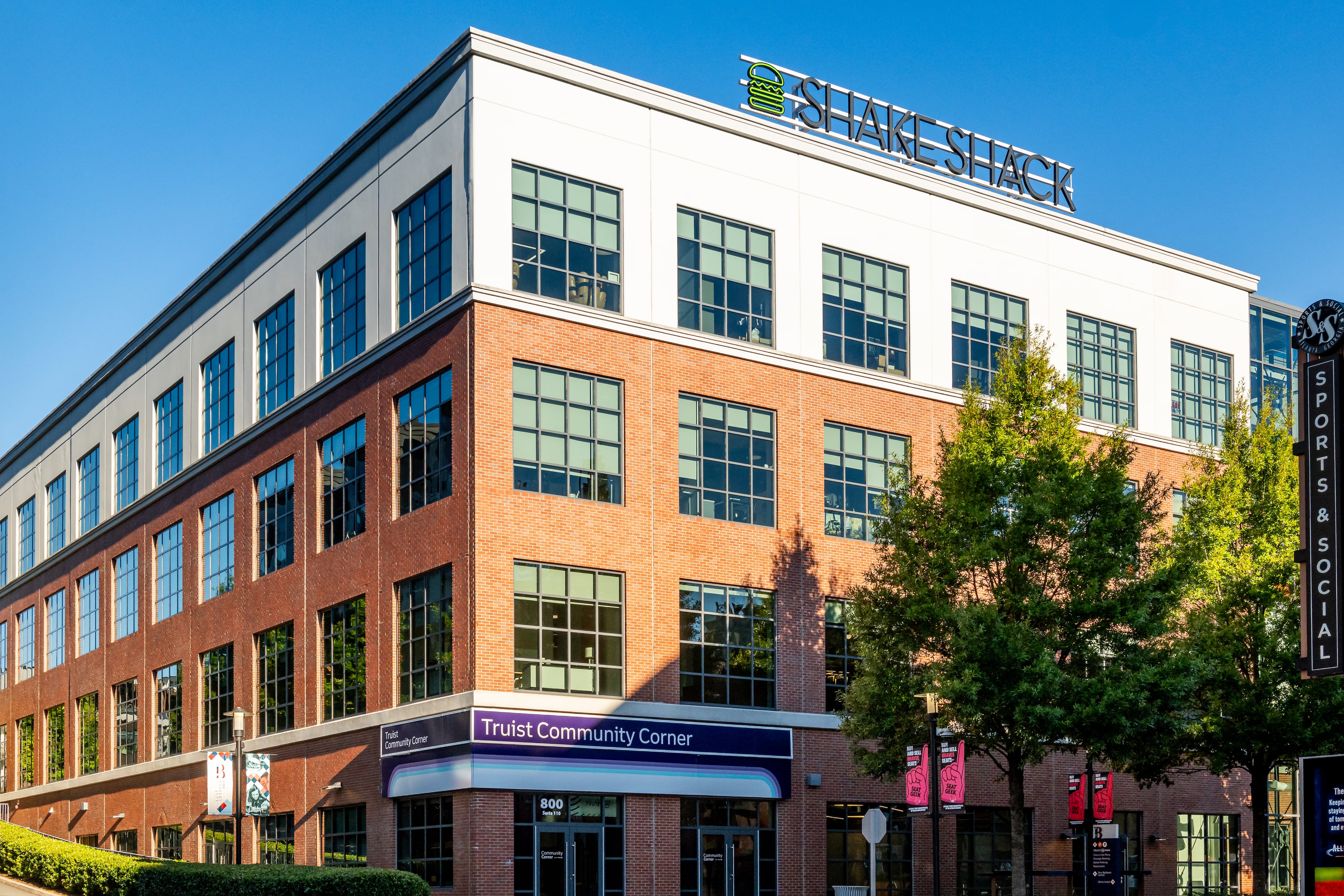Shake Shack anchors an office building at The Battery Atlanta in Cobb County, where it expects to have 100 workers. (Courtesy of Shake Shack)