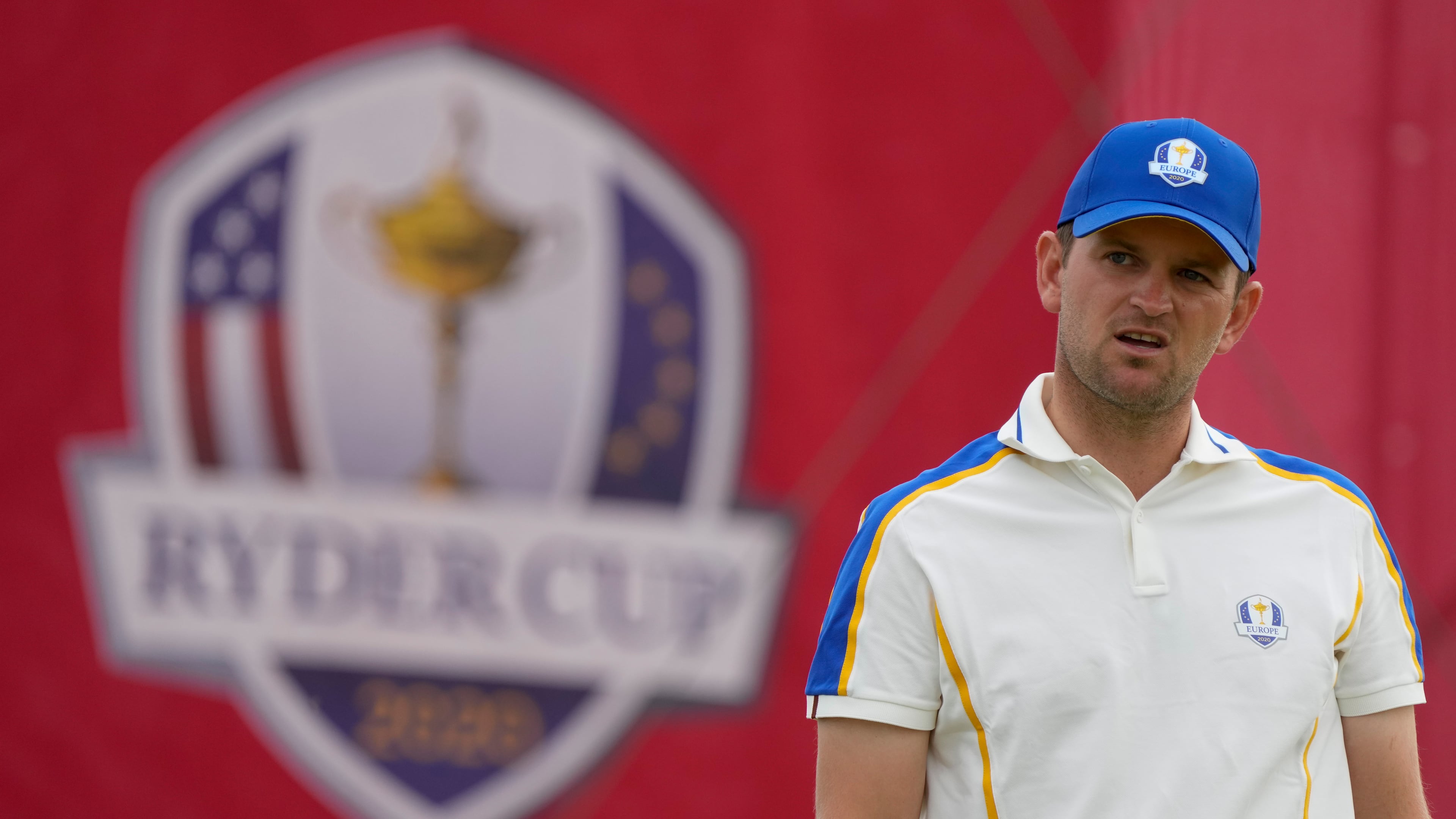FILE - Team Europe's Bernd Wiesberger reacts after missing his putt on the 15th hole during a Ryder Cup singles match at the Whistling Straits Golf Course Sunday, Sept. 26, 2021, in Sheboygan, Wis. (AP Photo/Charlie Neibergall, File)