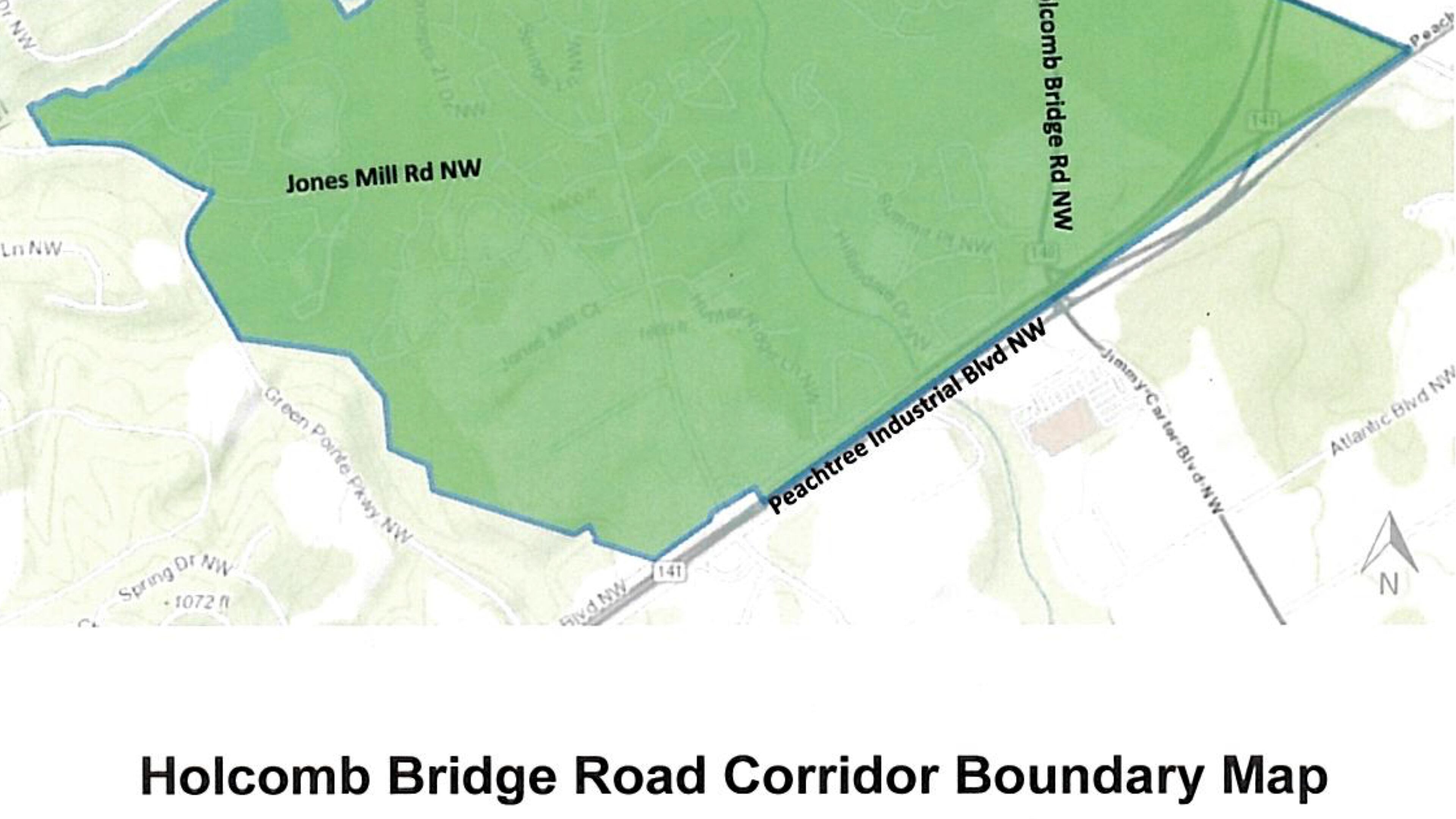 Peachtree Corners is considering a Holcomb Bridge corridor overlay district to encourage redevelopment of older buildigs. Courtesy Coty of Peachtree Corners