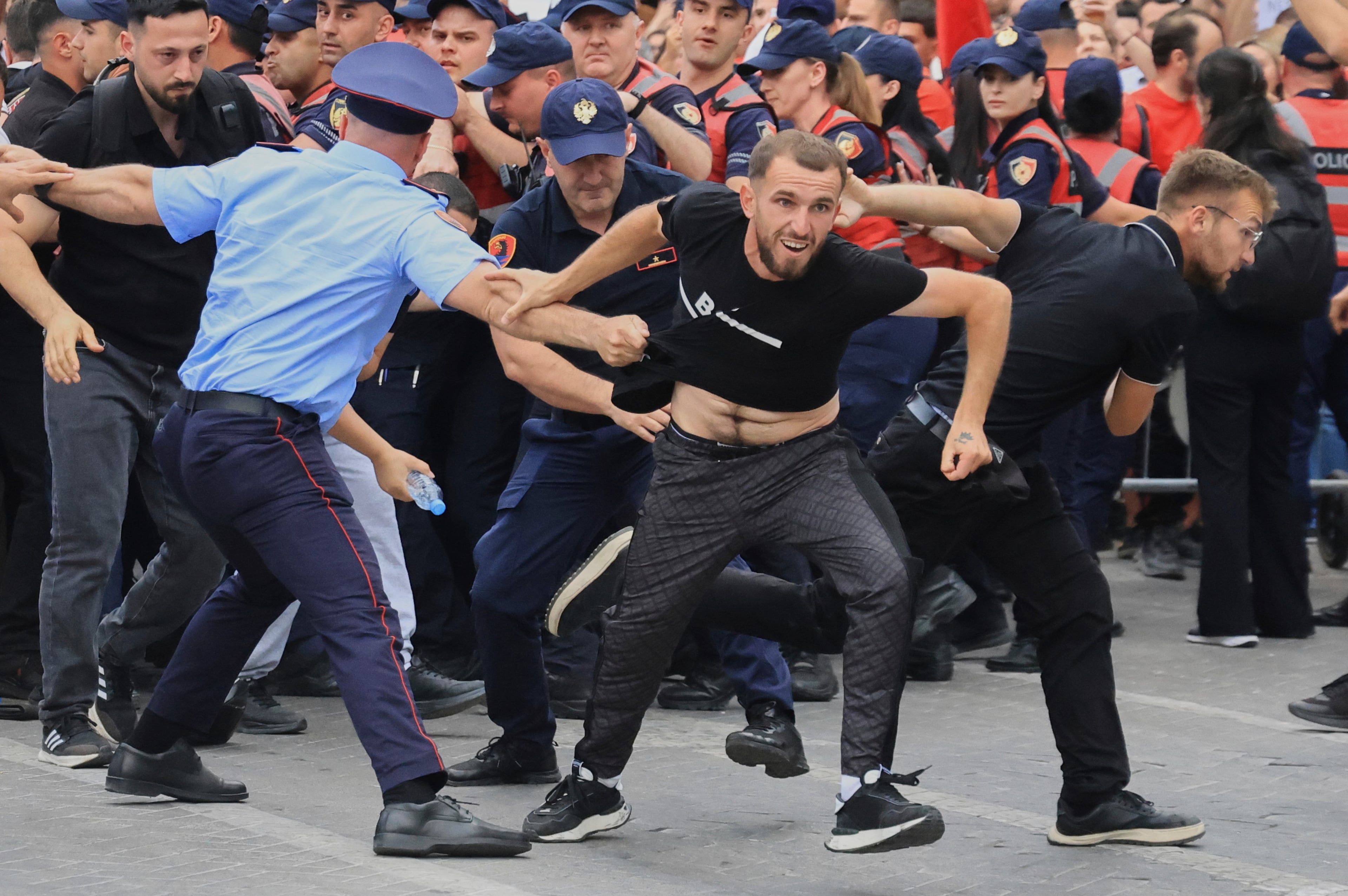 APTOPIX Albania Protest Kushner