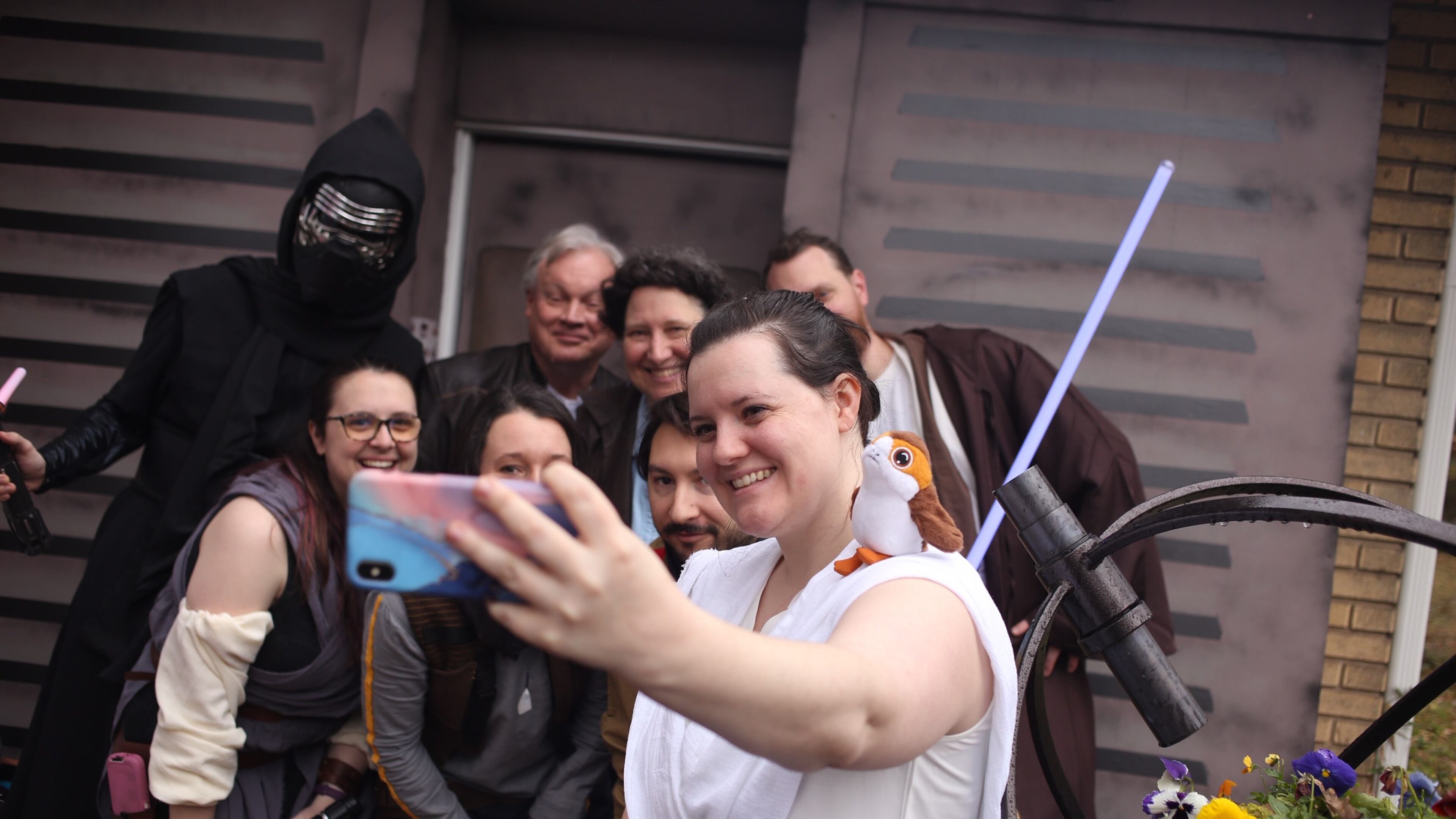 Erin Wert grabs a selfie of her family during a "Star Wars" party at her parents' house. The Wert family dressed up in rebel and Imperial gear, baked Wookiee Cookies and a gingerbread Millennium Falcon in anticipation of the final installment in the "Star Wars" triple trilogy. CONTRIBUTED: MOLLY PRATT