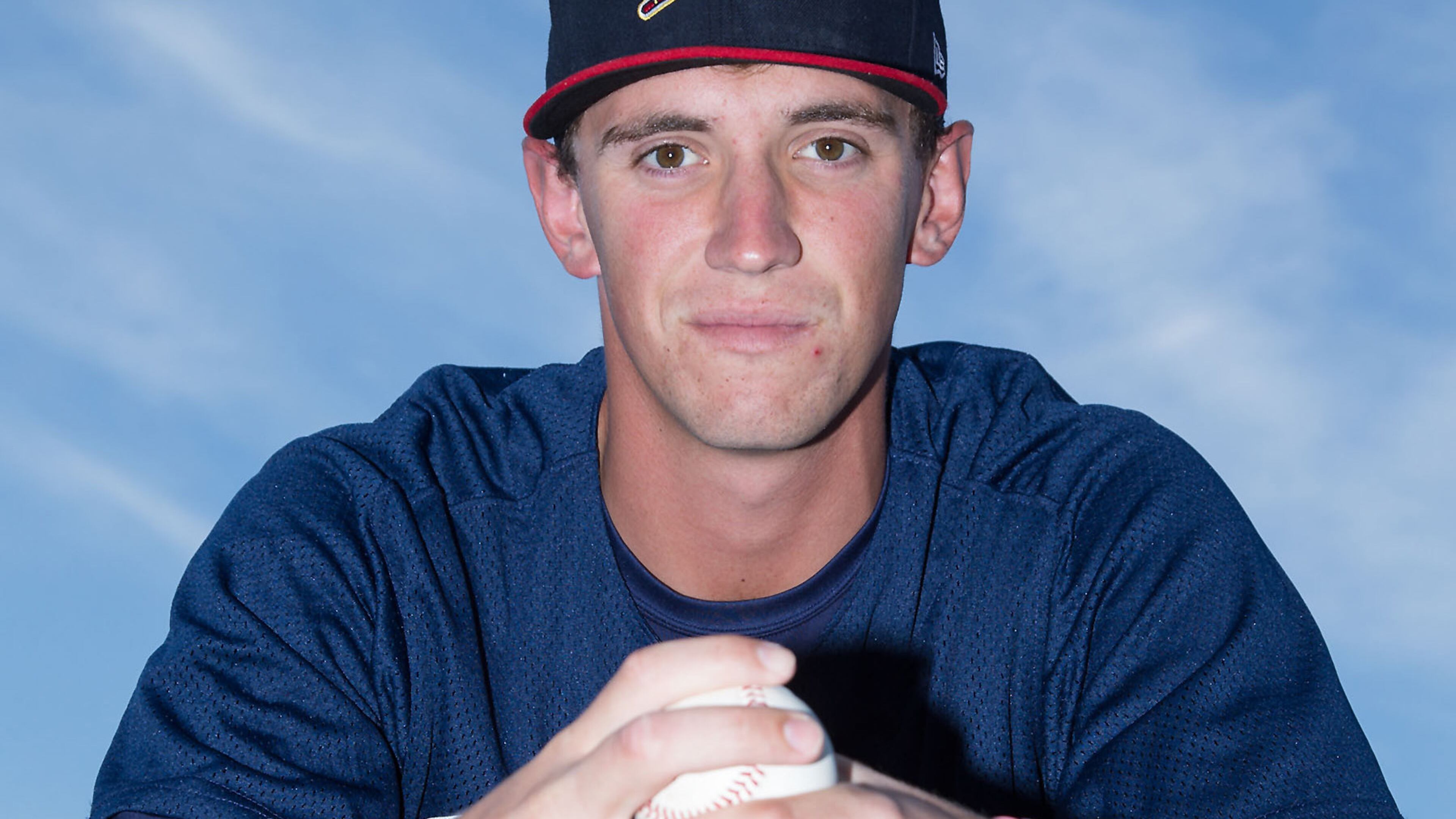 Danville Braves pitcher Patrick Weigel (36) poses for a photo prior to the game against the Burlington Royals at Burlington Athletic Park on August 13, 2015 in Burlington, North Carolina. The Braves defeated the Royals 6-3. (Brian Westerholt/Four Seam Images via AP Images)