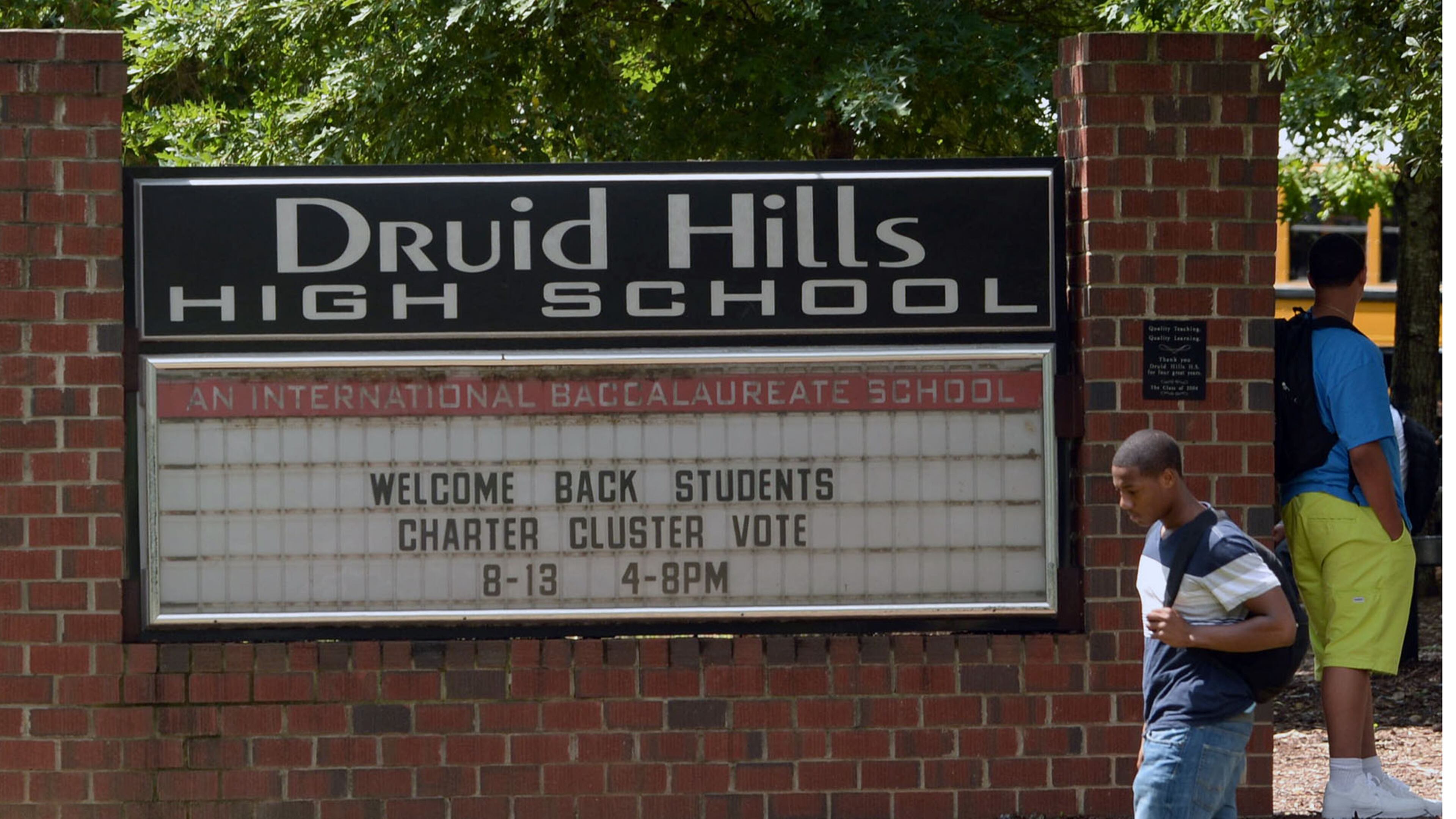 Druid Hills High School would be part of an autonomous charter school cluster if it is approved by the DeKalb Board of Education.