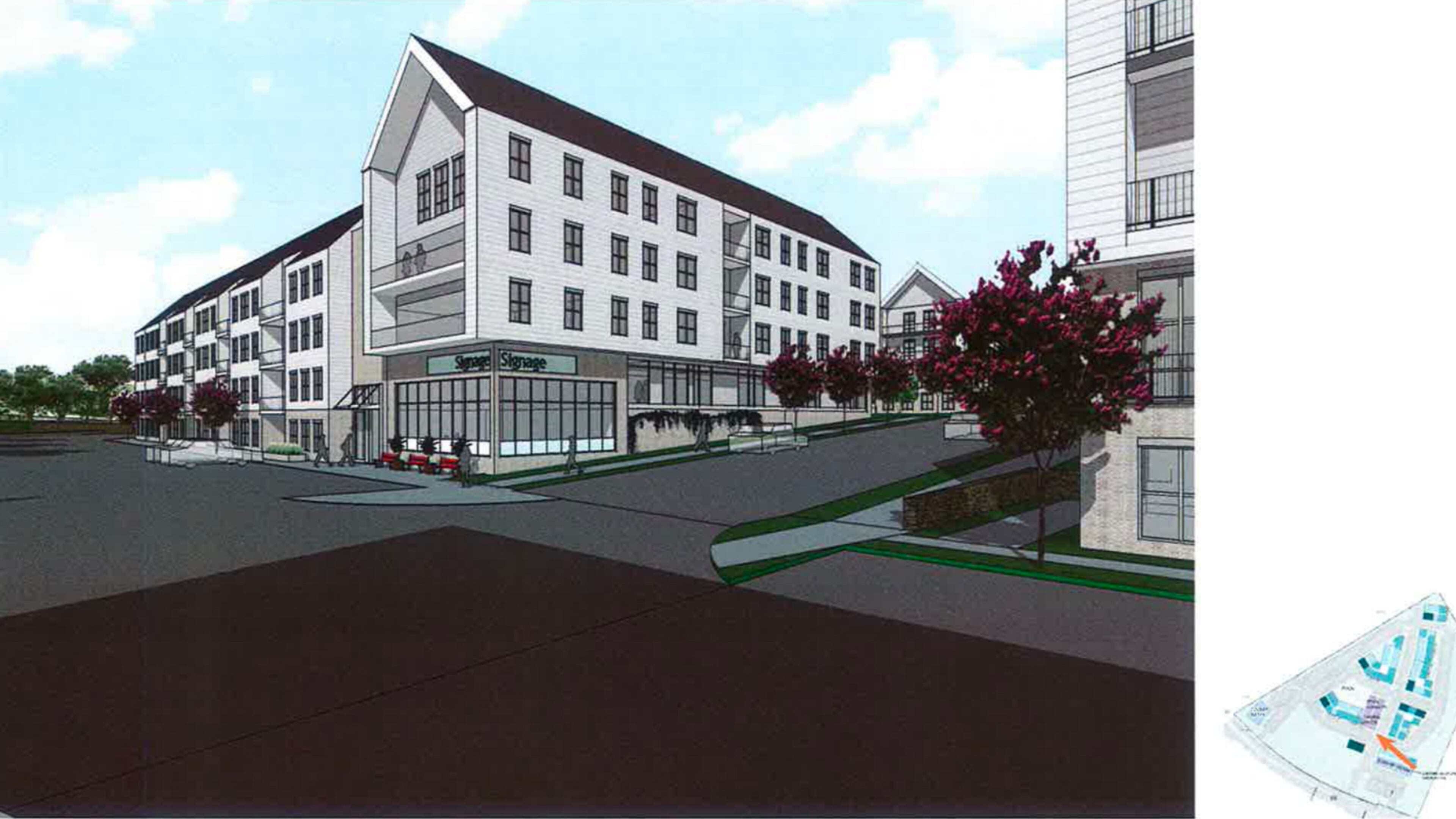 The Suwanee City Council voted to approve a zoning change to allow for construction of a mixed-use development on 14 acres along Suwanee Dam Road near the northeast corner of Suwanee Dam Road and Peachtree Industrial Boulevard. Courtesy City of Suwanee