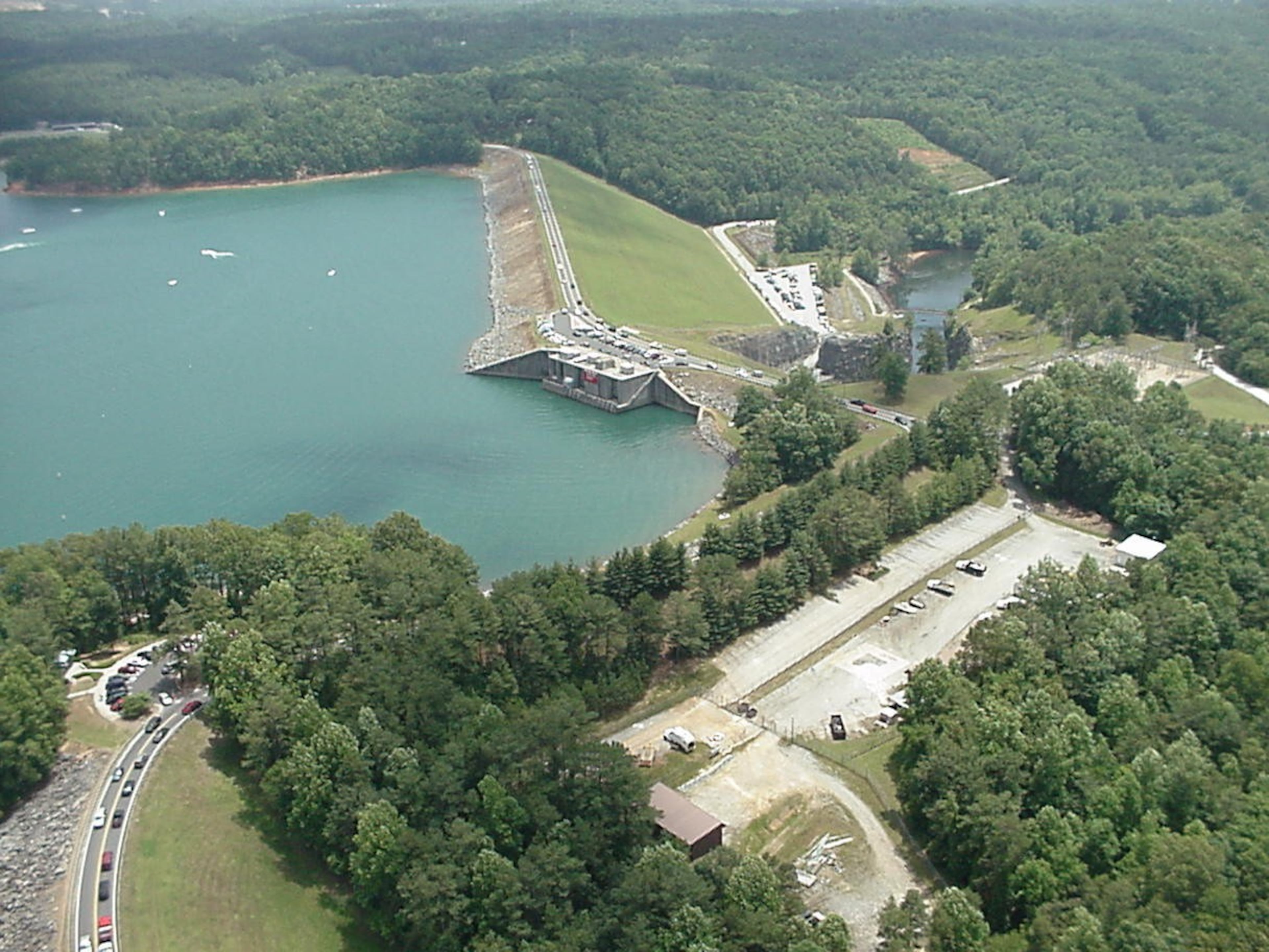 Buford Dam from above in the early 2000s.