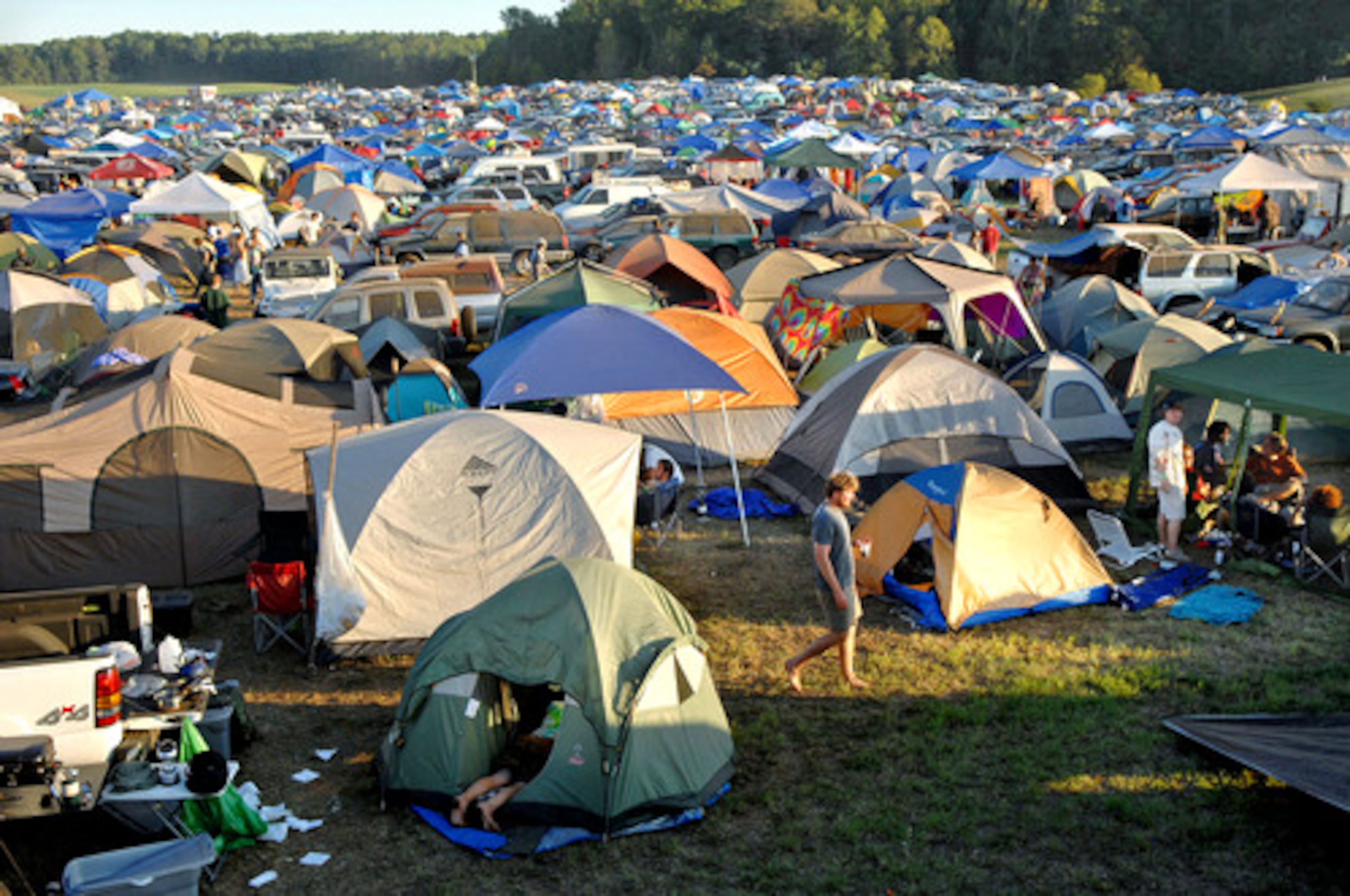 The scene as the sun began to set on Saturday.
