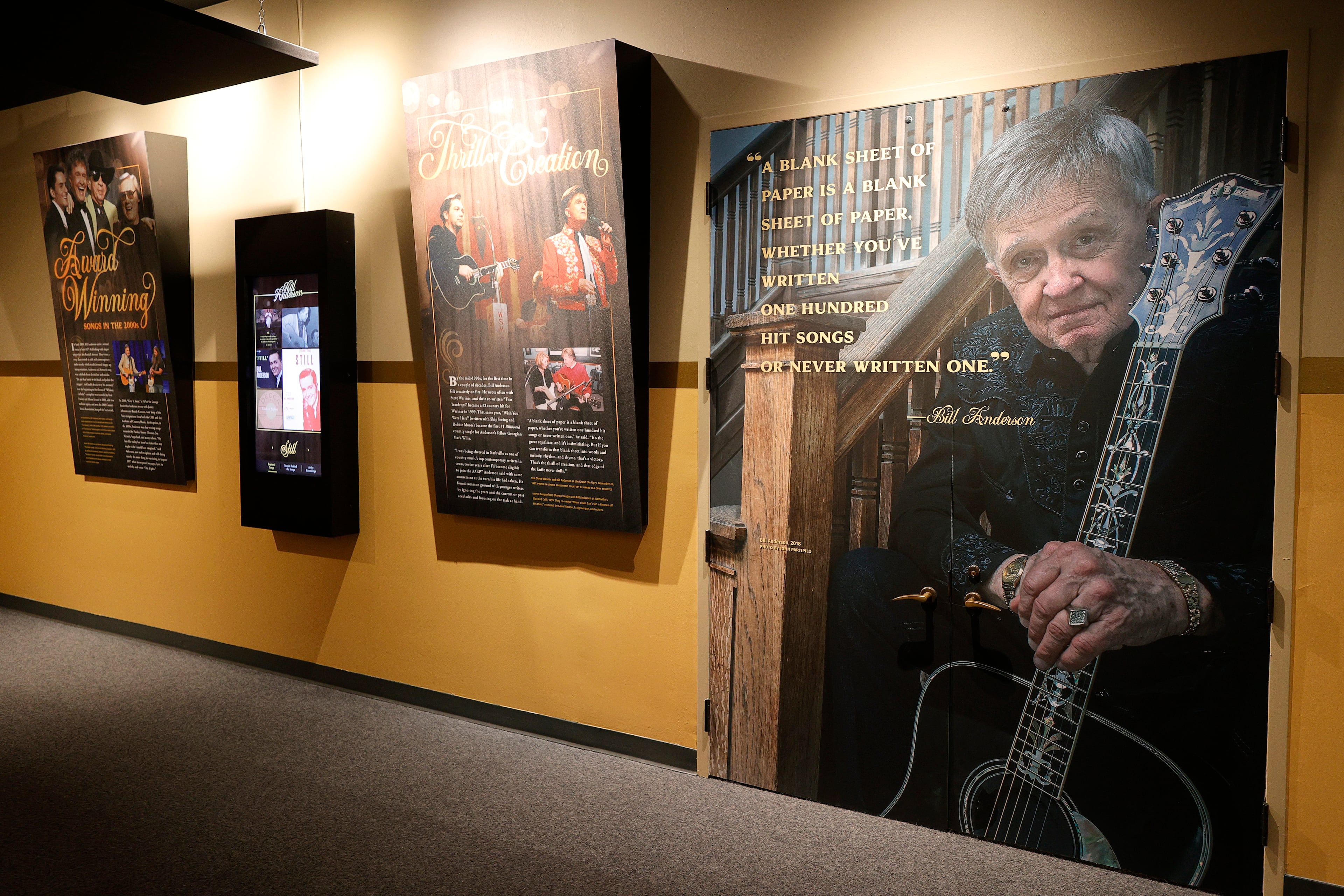 NASHVILLE, TENNESSEE - DECEMBER 02: A general view of atmosphere during the Country Music Hall of Fame and Museum's new exhibit, Bill Anderson: As Far as I Can See at Country Music Hall of Fame and Museum on December 02, 2021 in Nashville, Tennessee. (Photo by Jason Kempin/Getty Images for Country Music Hall of Fame and Museum)