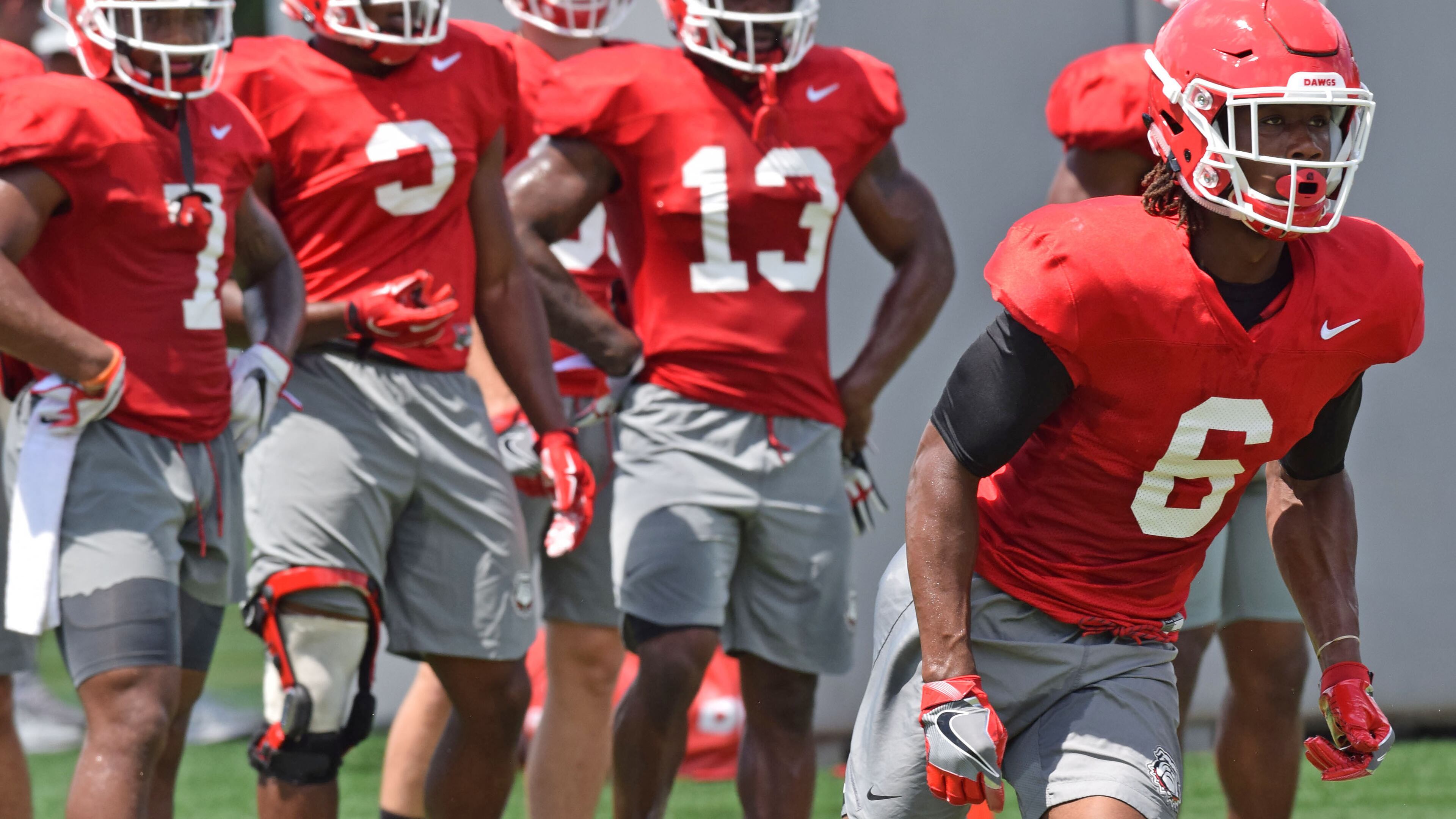 Georgia tailback James Cook (6) during the Bulldogs' practice Monday, Aug. 6, 2018, at the Woodruff Practice Fields on the Georgia campus in Athens.