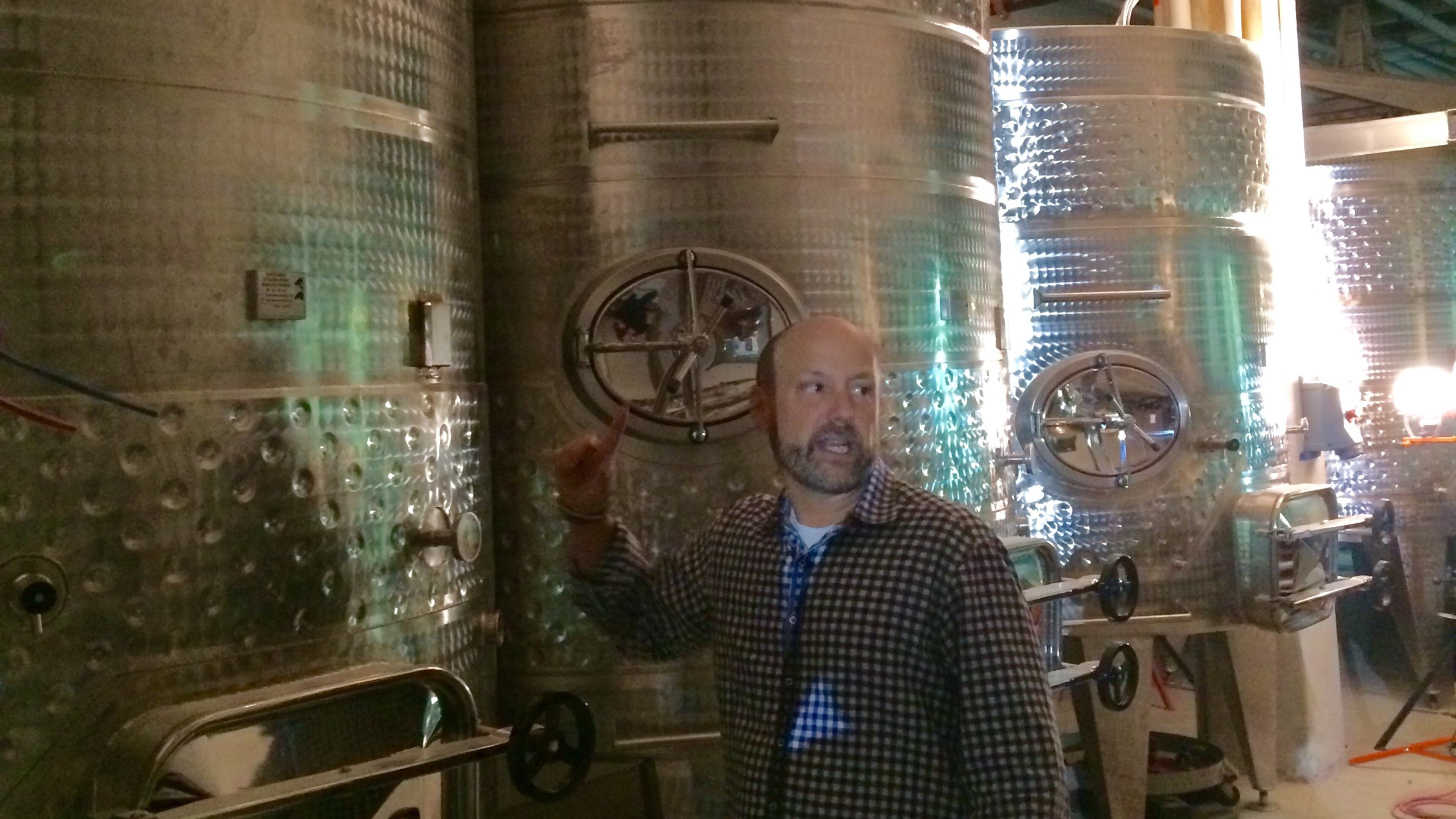 Michael Dorf, founder of concert venue-winery-restaurant concept City Winery, stands in the lower level wine production area of the new City Winery at Ponce City Market. City Winery has delayed its opening.