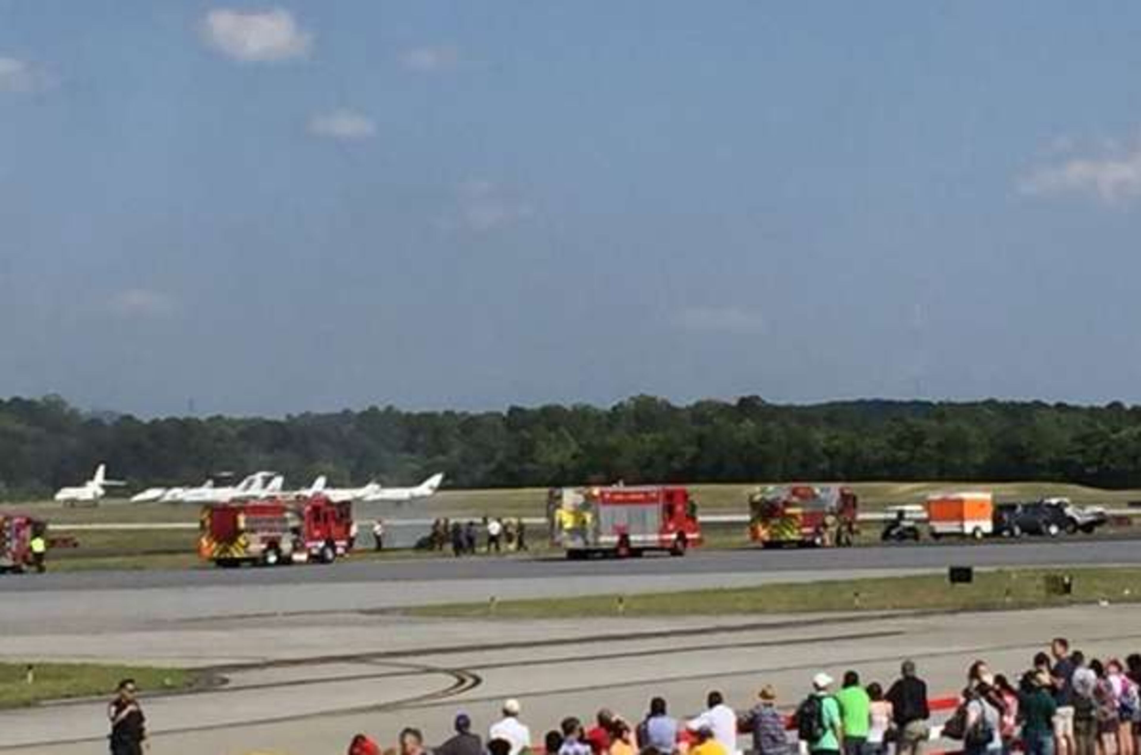 A stunt plane crashed during a performance near the end of the Good Neighbor Day Air Show at Peachtree DeKalb Airport Saturday, May 14, 2016.