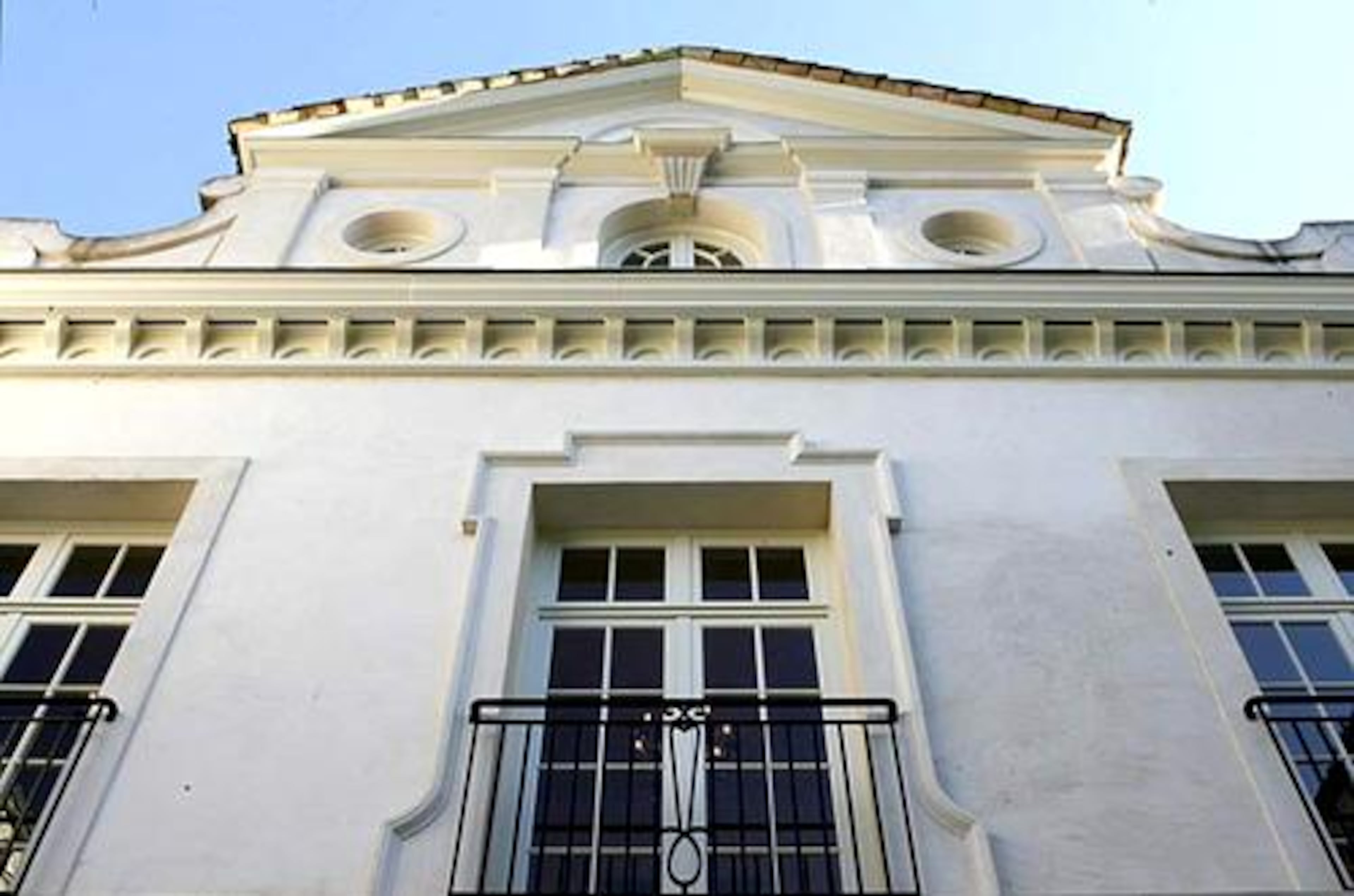 This is a view from the back courtyard of Descante. Beacham and Co. Realtors held an invitation-only open house to introduce Descante, a $19 million home on the market in Buckhead, to real estate agents Tuesday.