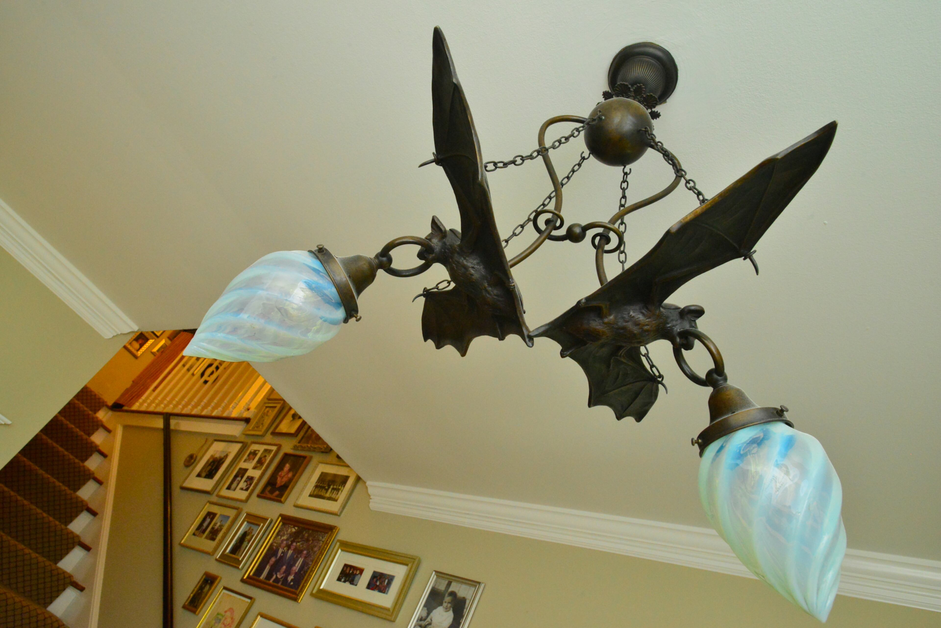 A fascination with bats meant homeowner Lisa Gleim-Jonas couldn't resist this light fixture while shopping at Scott Antiques Market. She said New York's Paul McCobb, son of the American furniture designer of the same name, made the light fixture out of iron.