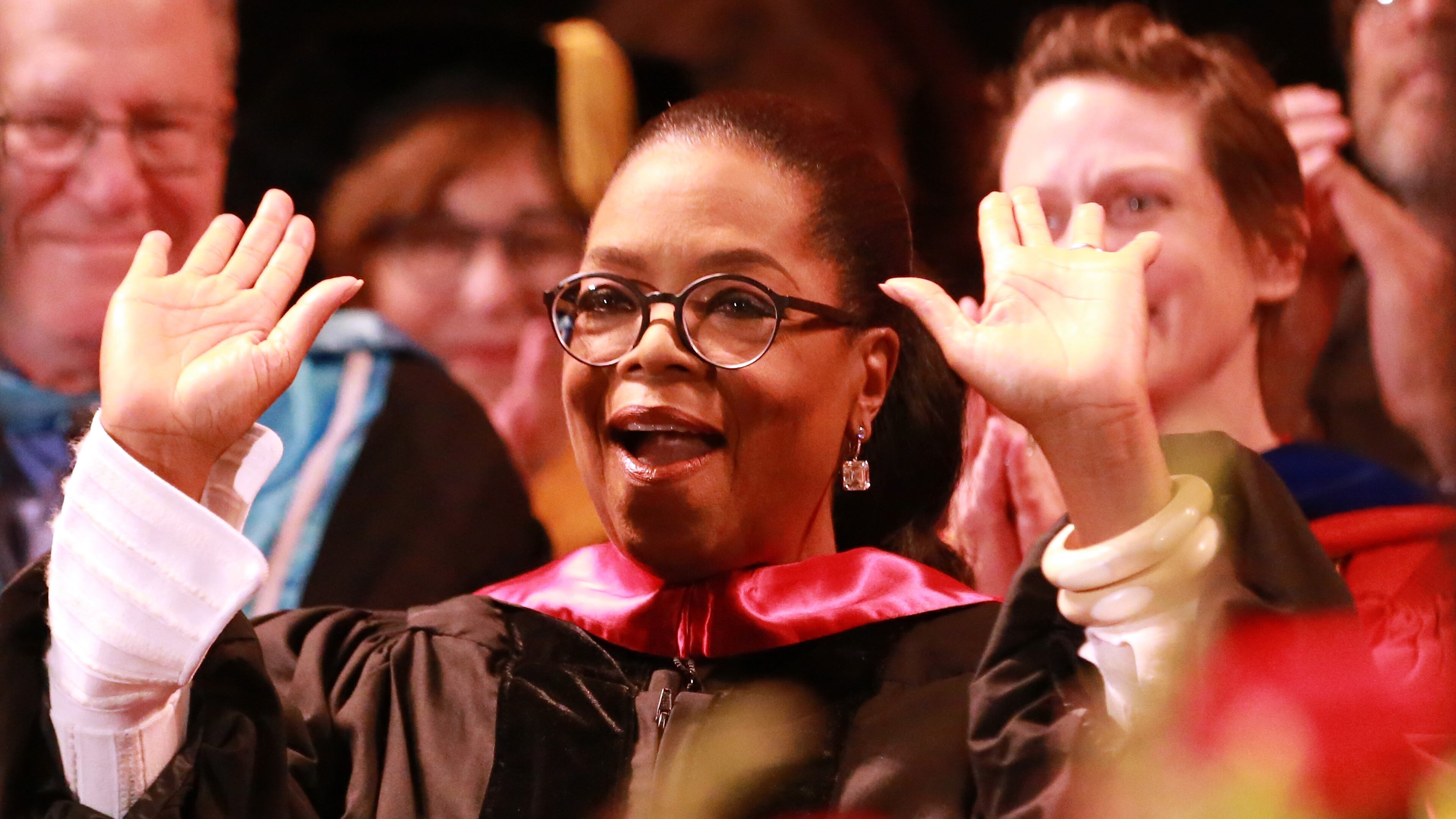 Oprah Winfrey attends a May commencement ceremony in Los Angeles. Leon Bennett/Getty Images