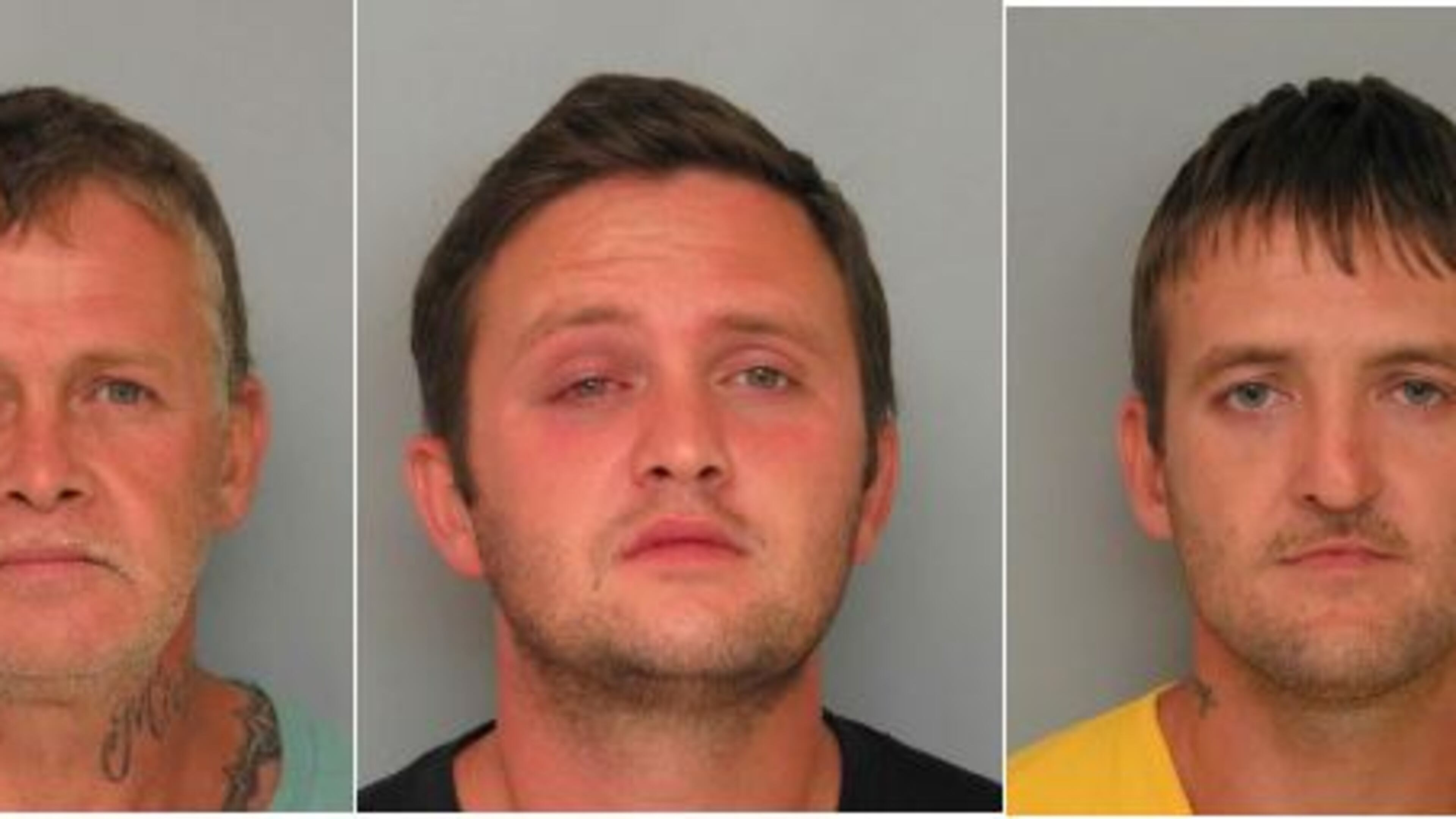 Dwayne, Matthew and Nicholas Motes were arrested Sunday following the incident on Benson Drive in Gainesville. (Credit: Hall County Sheriff’s Office)