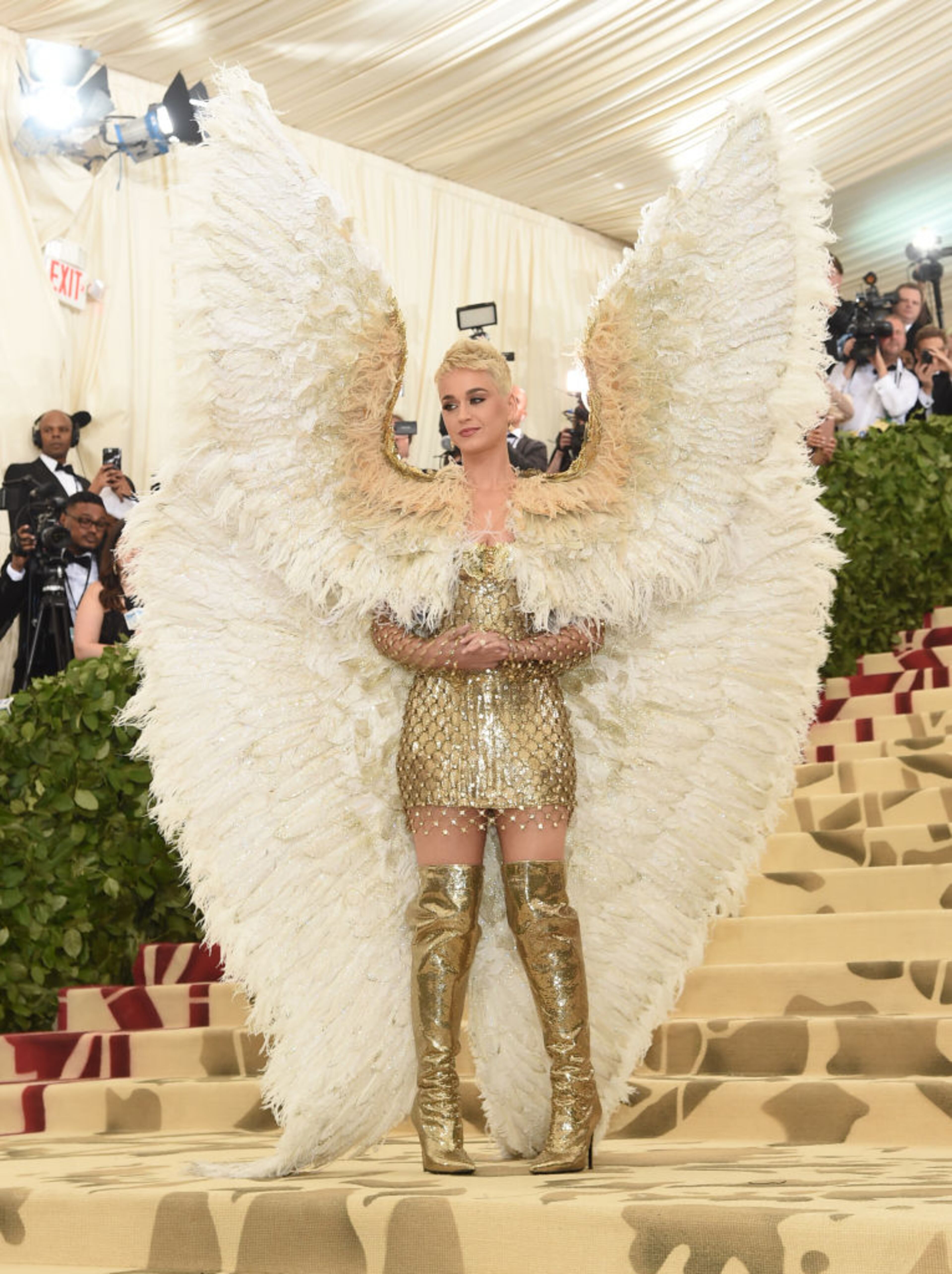 NEW YORK, NY - MAY 07: Katy Perry attends the Heavenly Bodies: Fashion & The Catholic Imagination Costume Institute Gala at The Metropolitan Museum of Art on May 7, 2018 in New York City. (Photo by Jamie McCarthy/Getty Images)