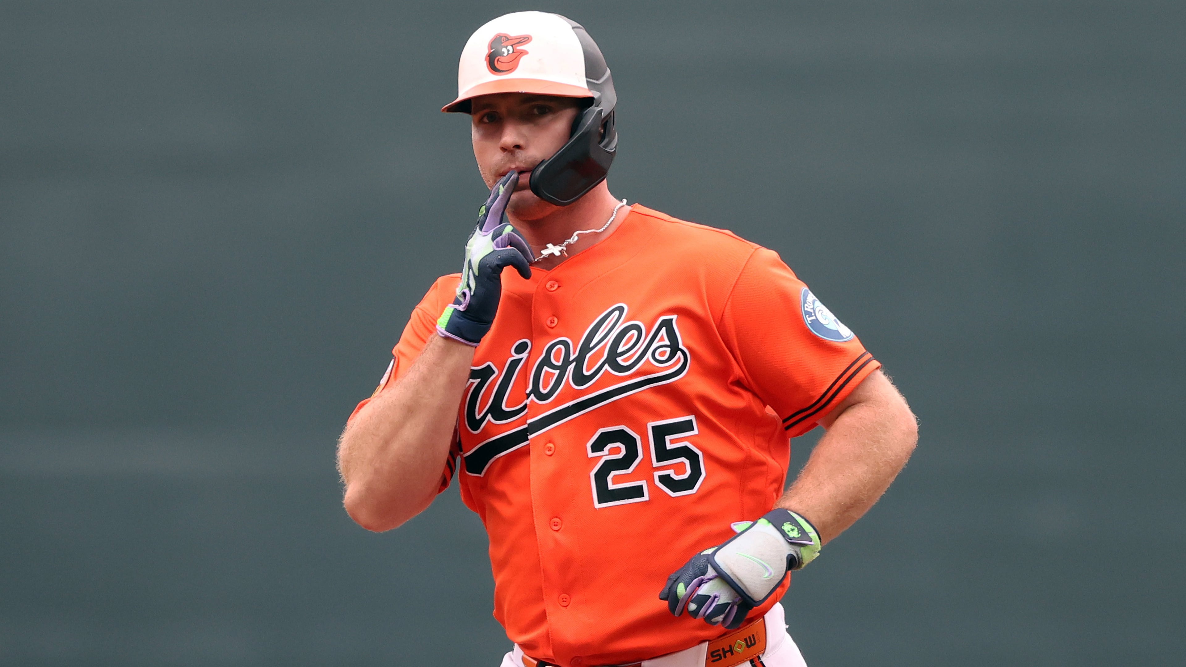 Baltimore Orioles' Pete Alonso celebrates after hitting a home run during the first inning of a baseball game against the Washington Nationals, Sunday, June 28, 2026, in Baltimore. (AP Photo/Daniel Kucin Jr.)