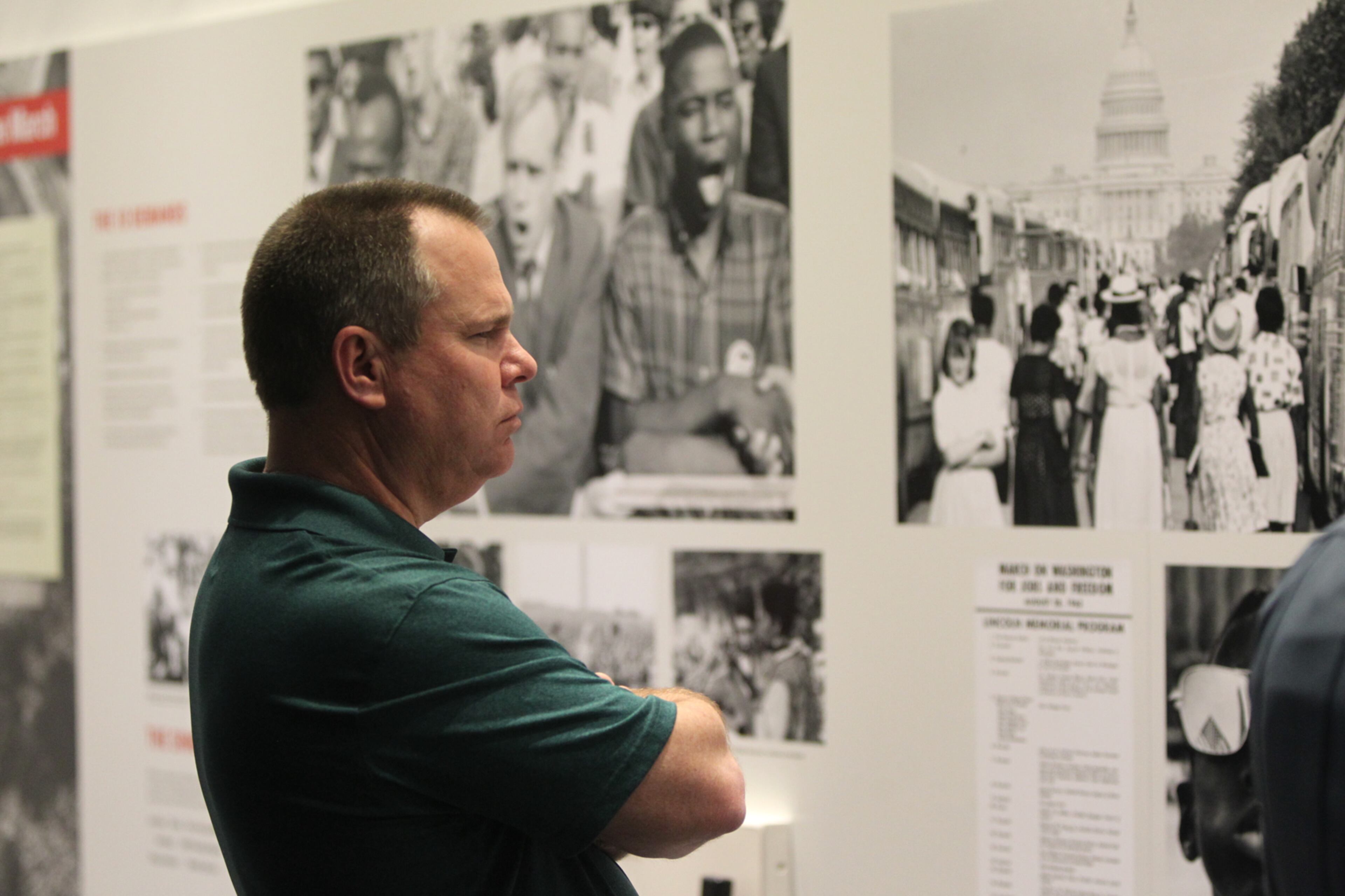 February 14, 2017, Atlanta, Georgia - Gwinnett County Commissioner Tommy Hunter walks through the civil rights exhibit at the National Center for Civil and Human Rights in Atlanta, Georgia, on Tuesday, February 14, 2017. (HENRY TAYLOR / HENRY.TAYLOR@AJC.COM)