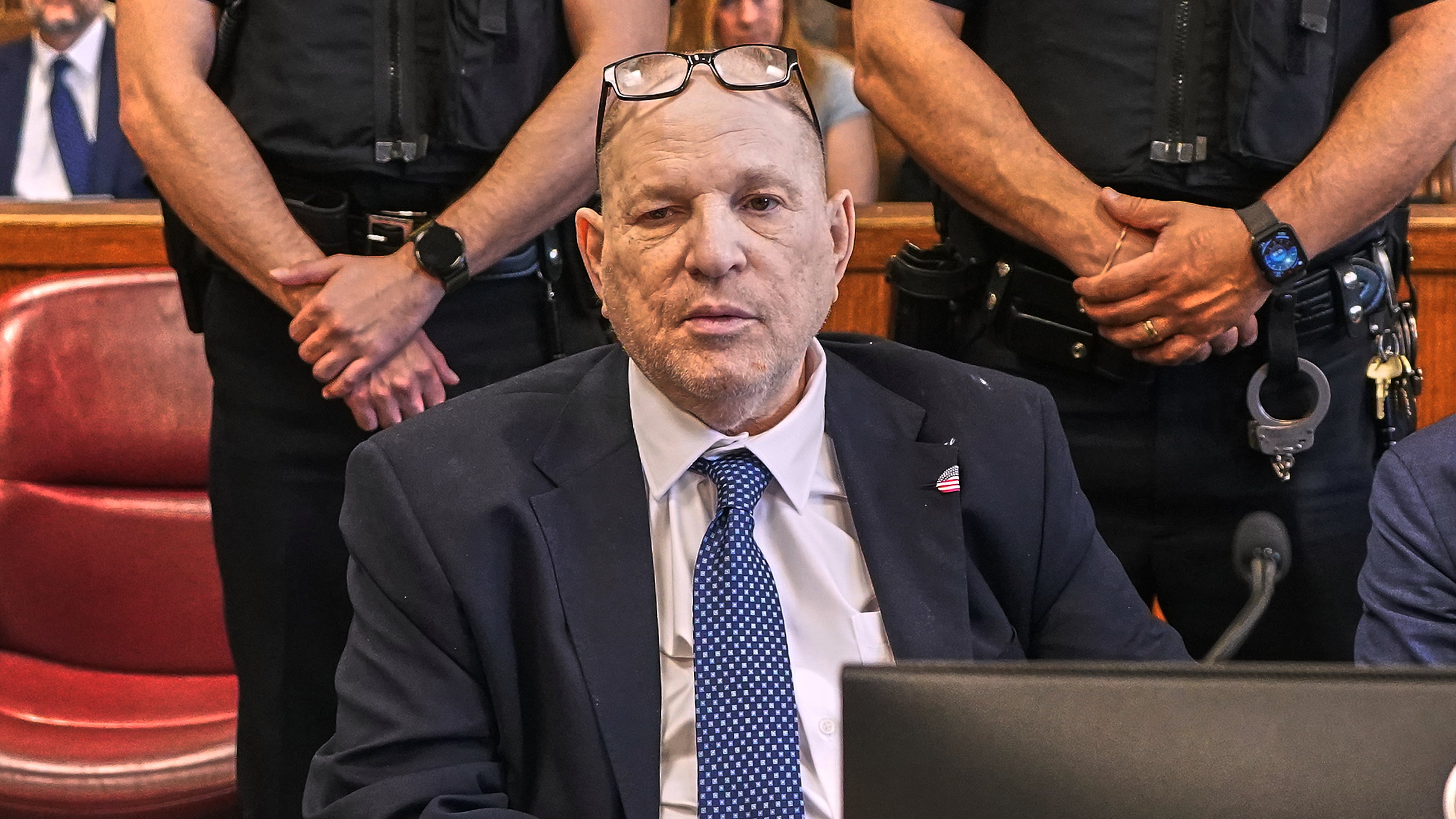Harvey Weinstein appears in criminal court in New York, Tuesday, April 21, 2026. (AP Photo/Richard Drew, Pool)