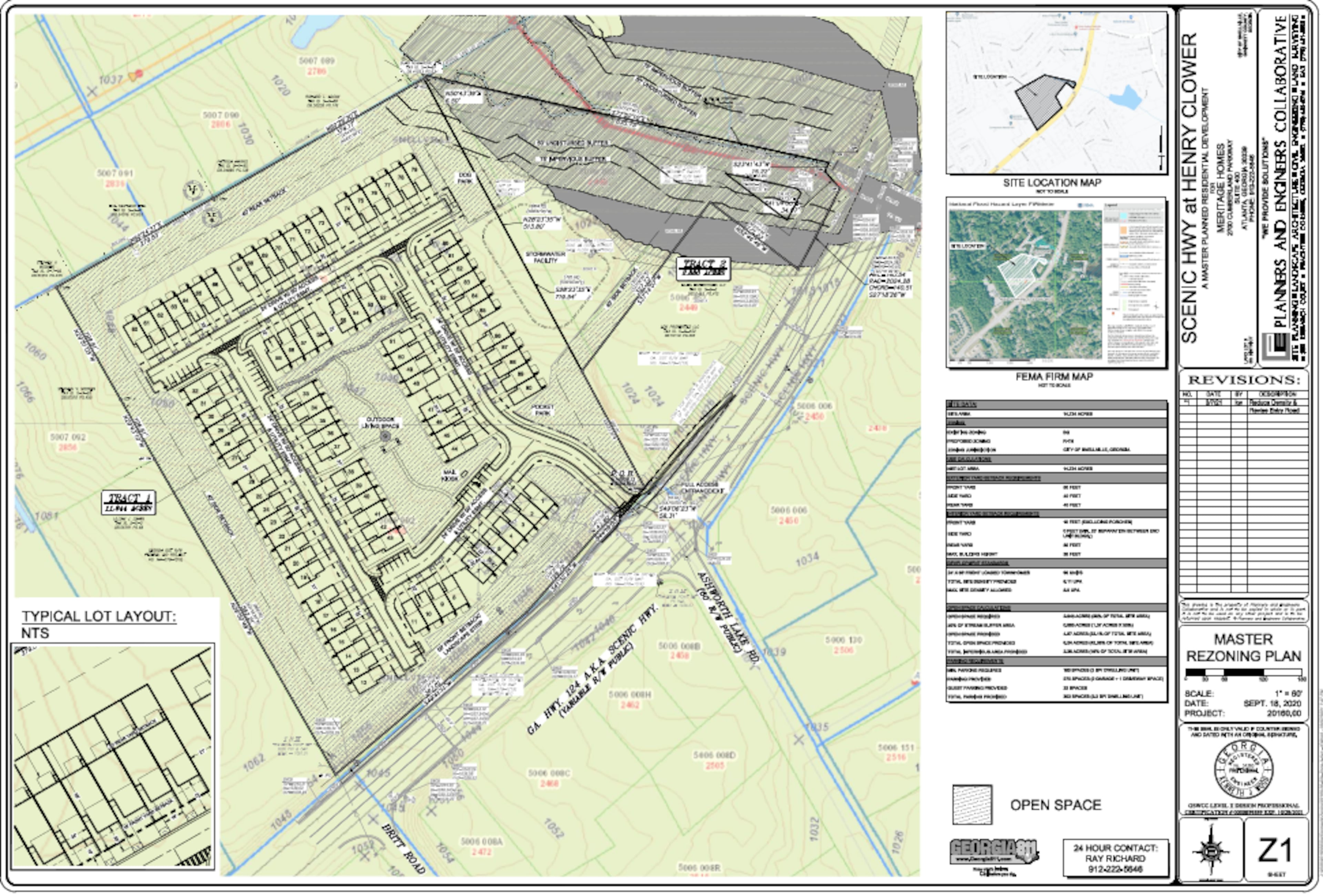 Meritage Homes of Georgia plan to build 90 townhomes on about 14.7 acres of land at 2465 Scenic Highway S. (Courtesy of City of Snellville)