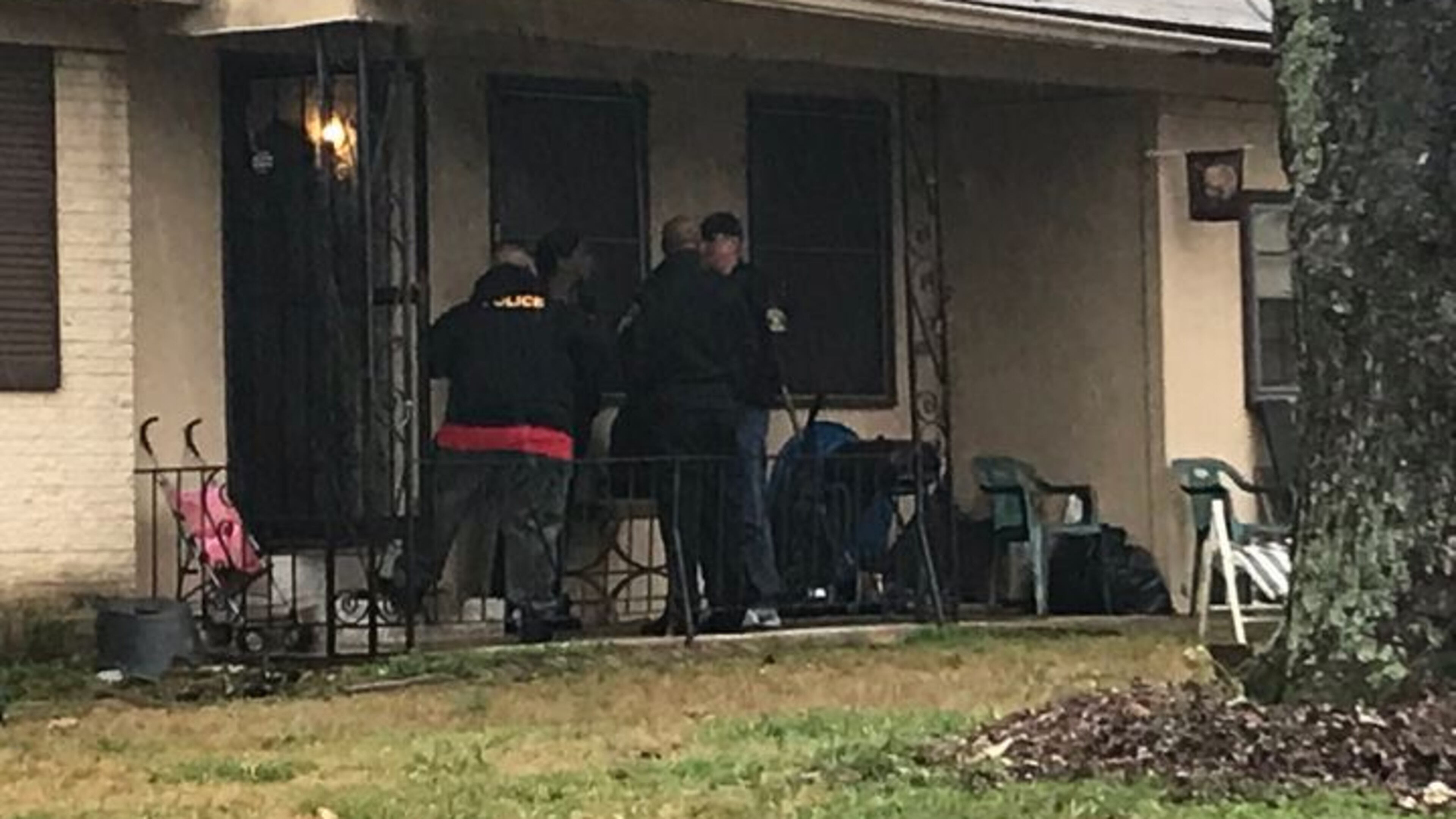 Police found the dog while executing search warrants on locations on Godby Road in South Fulton and Joan of Arc Place in College Park (pictured).