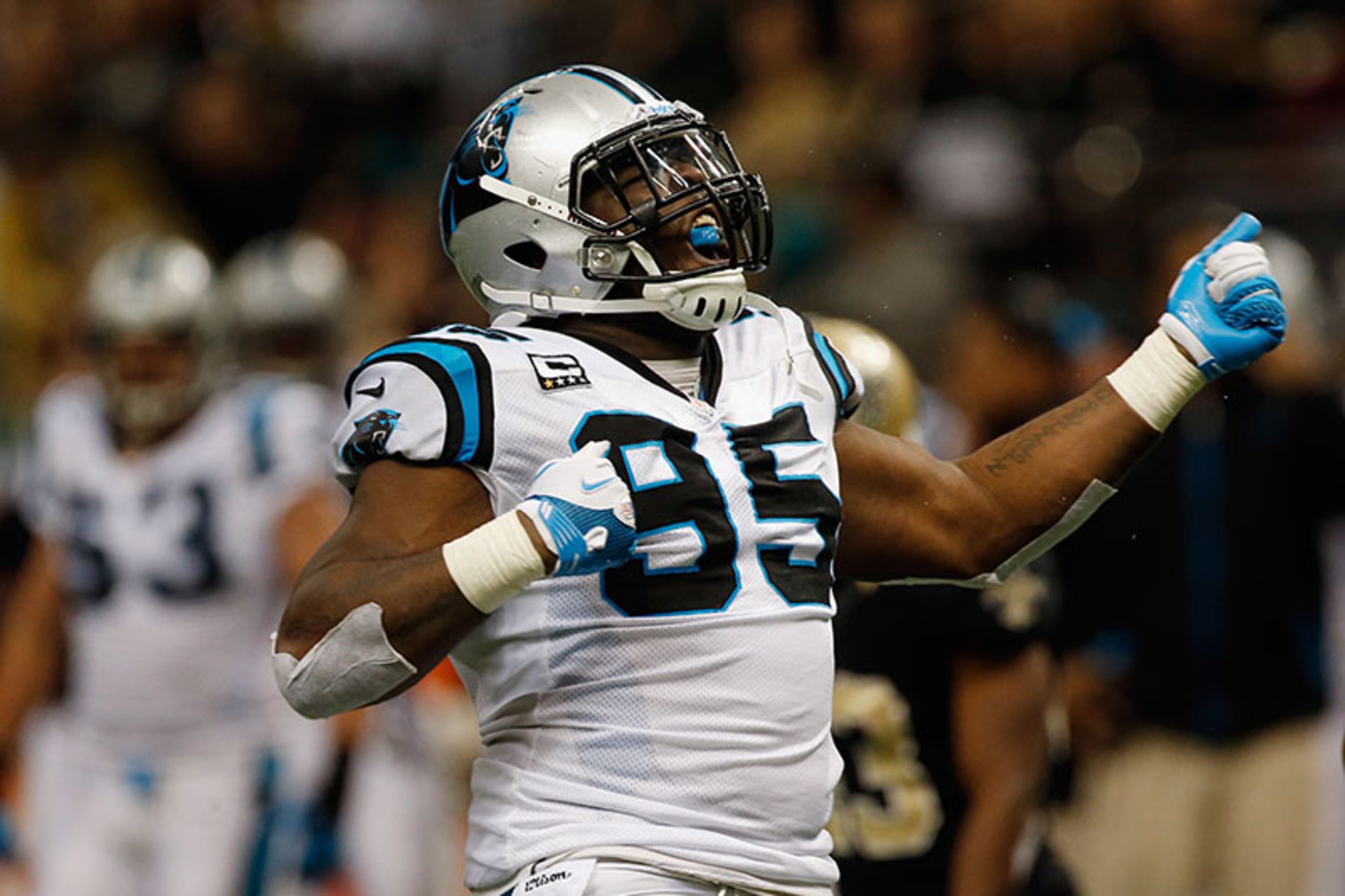 Charles Johnson, DE, Carolina Panthers: Seven-year veteran, a third round pick out of Georgia, has 31 tackles with 11 sacks and 1 forced fumble this season at Carolina.