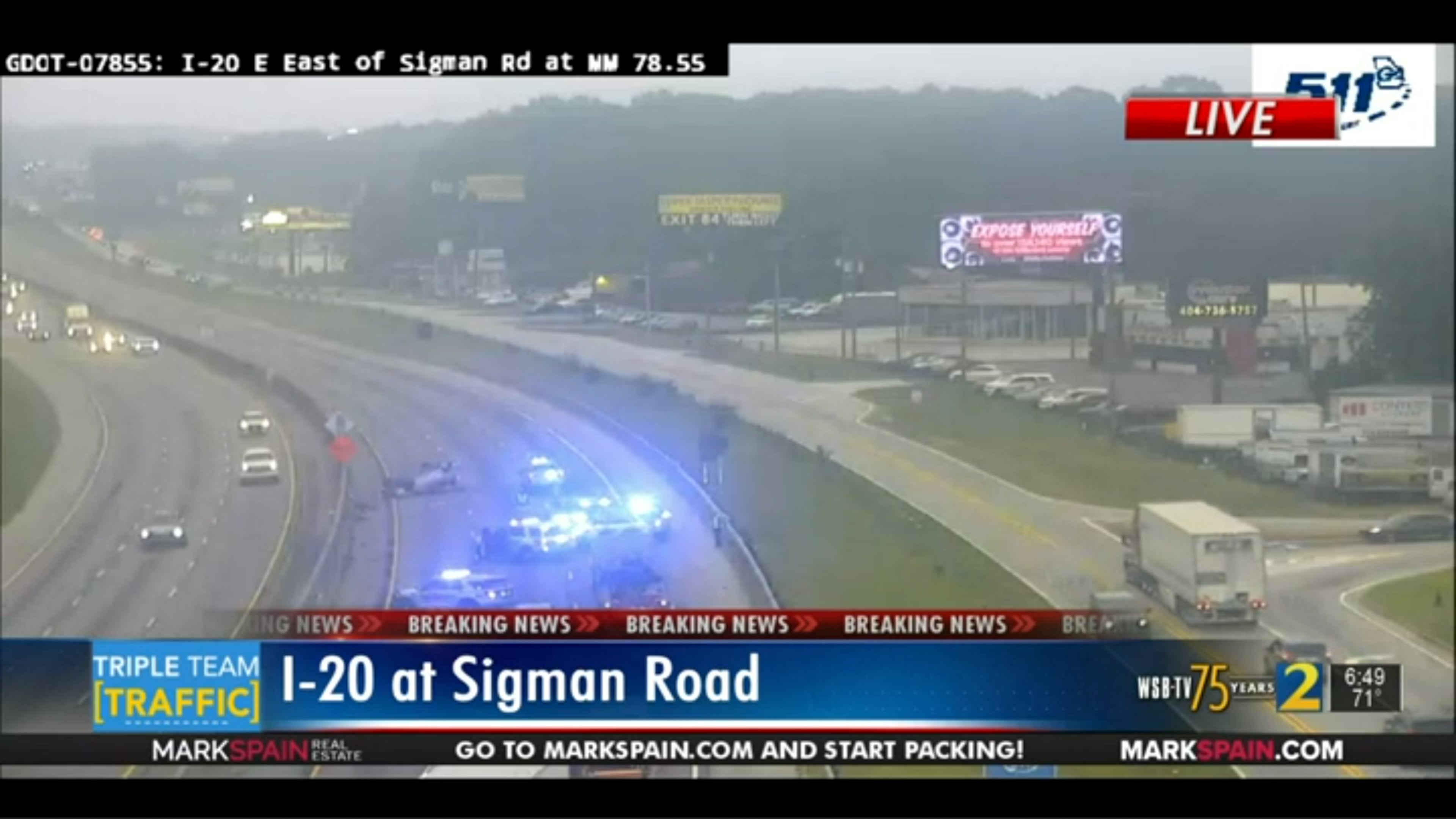 I-20 crash at Sigman Road