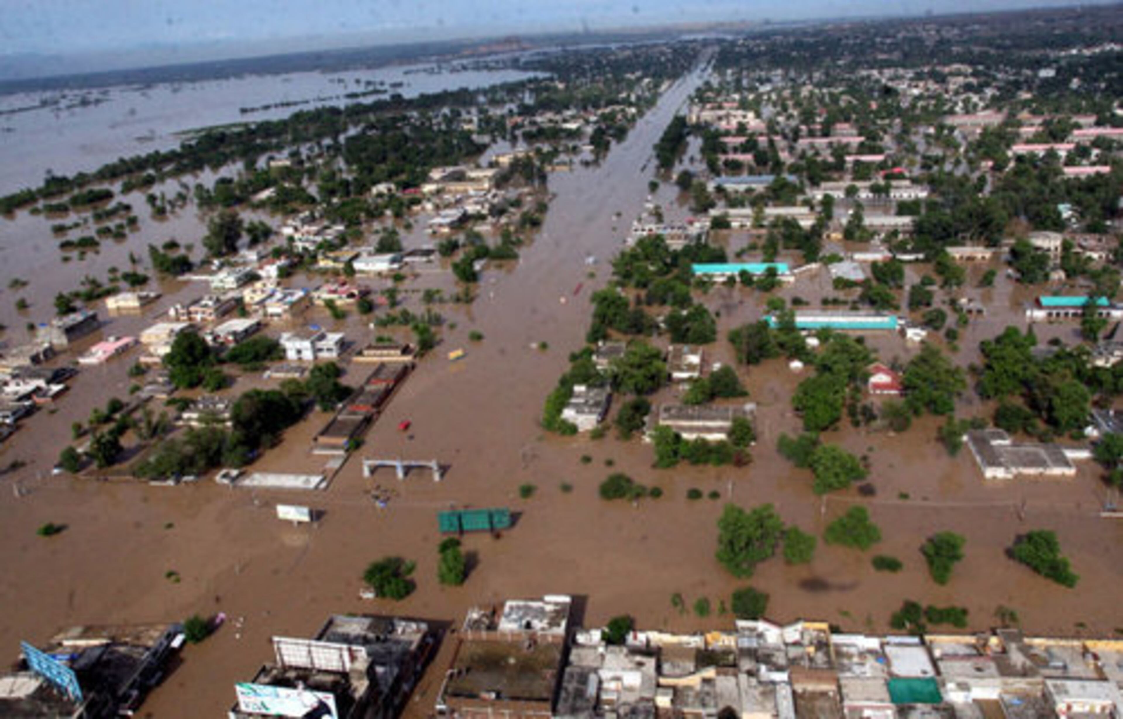 July 28 - August, Peshawar, Pakistan - Three days of heavy monsoonal rains in July across the northwest caused scores of rivers to burst their banks. Hundreds of villages and towns were under several feet of water and at least 1,500 were killed. By August the continued flooding had affected 20 million people and about one-fifth of Pakistan's territory, straining its civilian government as it also struggled against al-Qaida and Taliban violence.