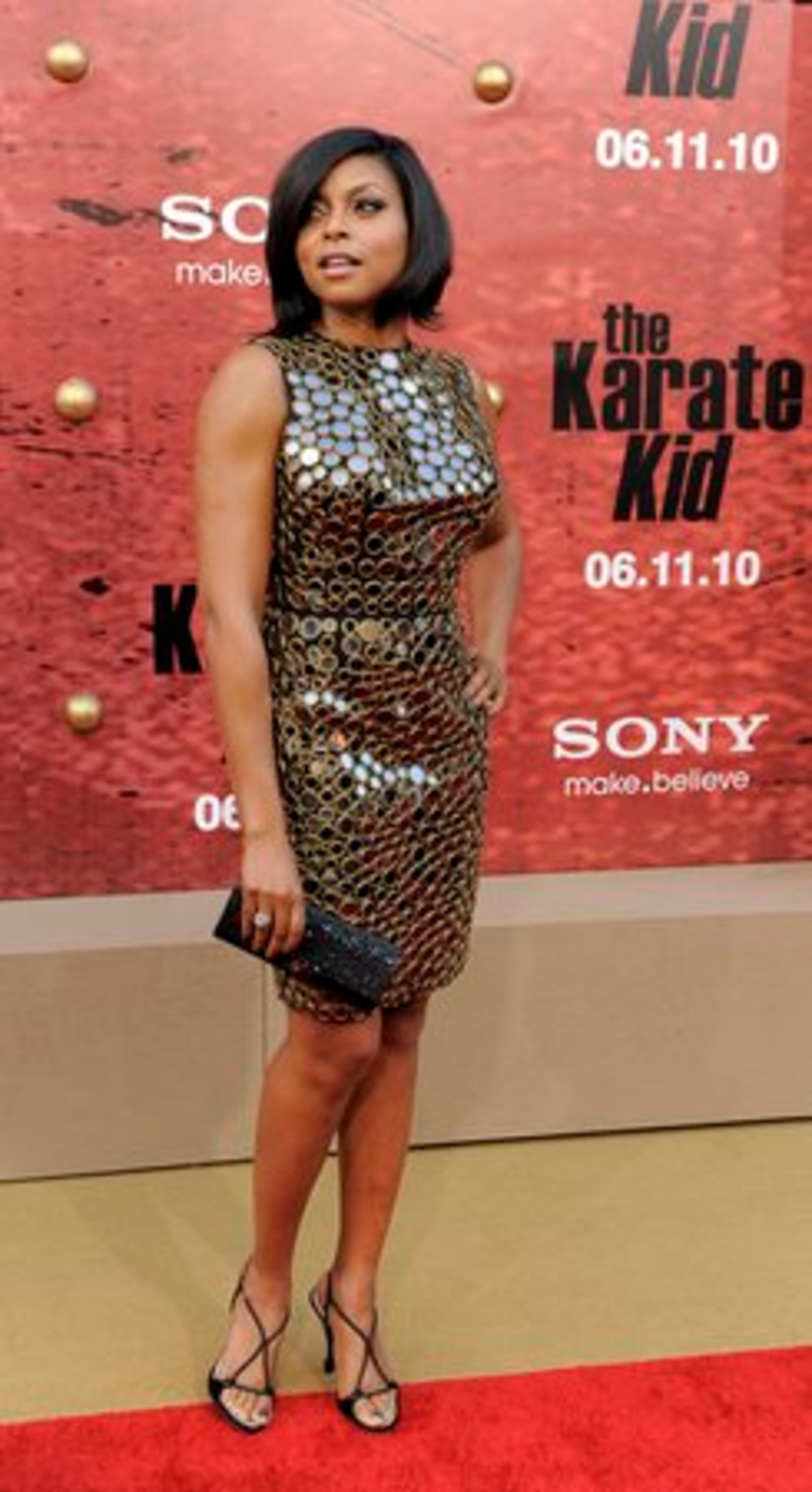 Actress Taraji P. Henson, a cast member in "The Karate Kid, " poses at the premiere.