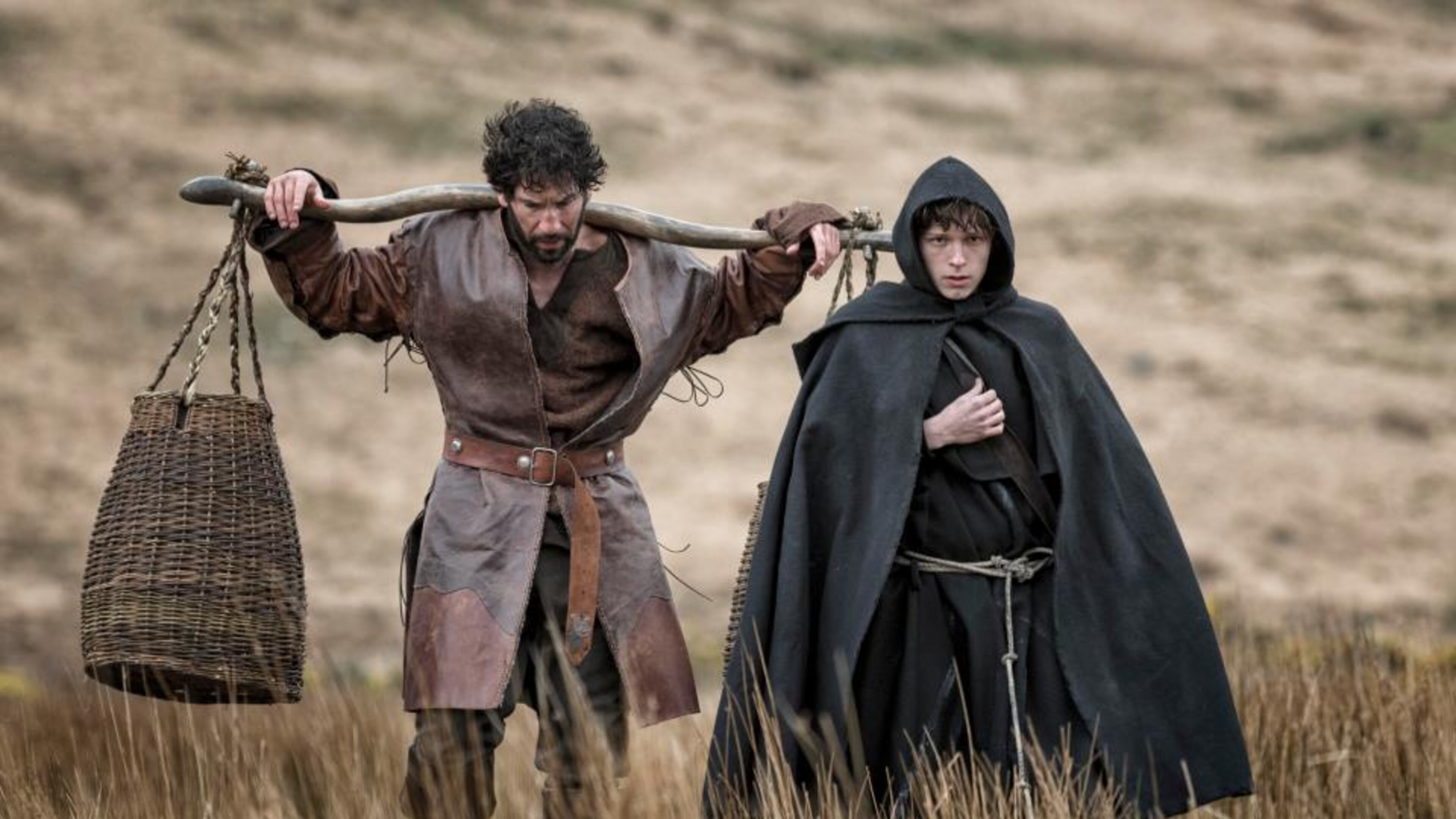 Jon Bernthal and Tom Holland in a still from "Pilgrimage." Photo: Credit Kris Dewitte/RLJ Entertainment