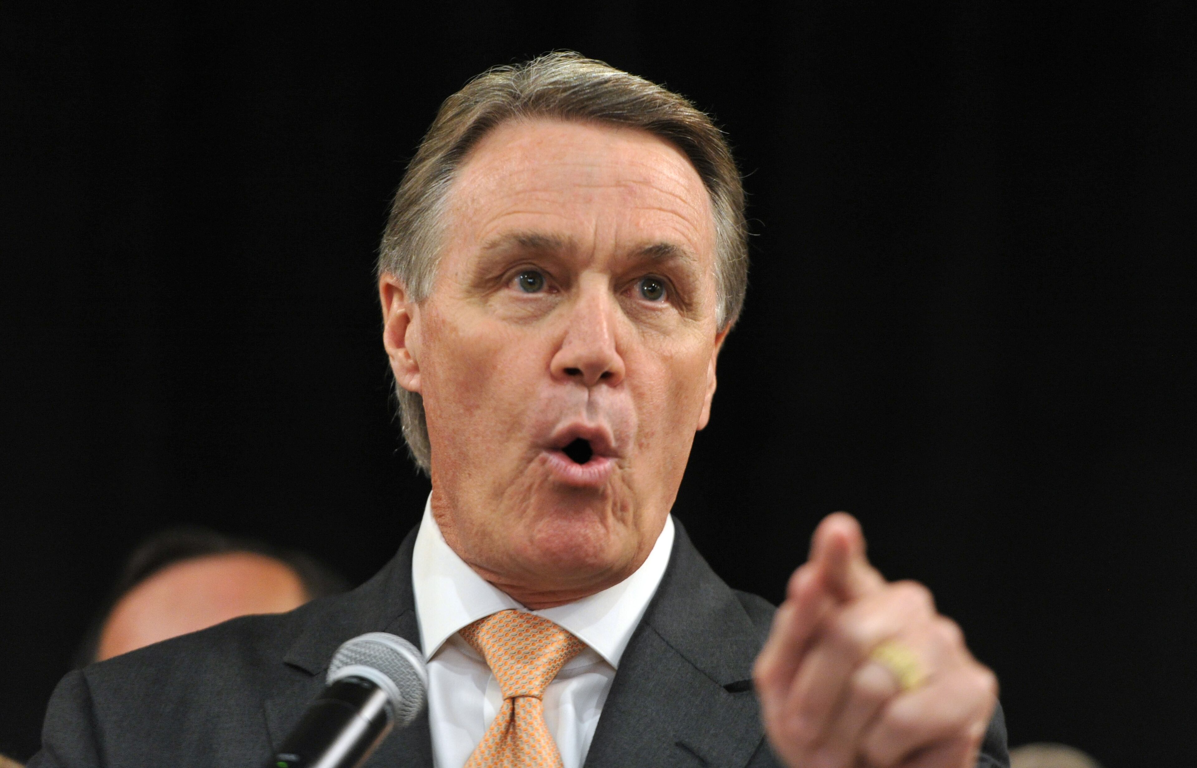 July 22, 2014 Atlanta - Republican candidate for U.S. Senate David Perdue speaks at his election-night party at DoubleTree Hotel Buckhead on Tuesday, July 22, 2014. David Perdue stunned Georgia's Republican political establishment Tuesday by capturing the party's U.S. Senate nomination in his first run for office. HYOSUB SHIN / HSHIN@AJC.COM