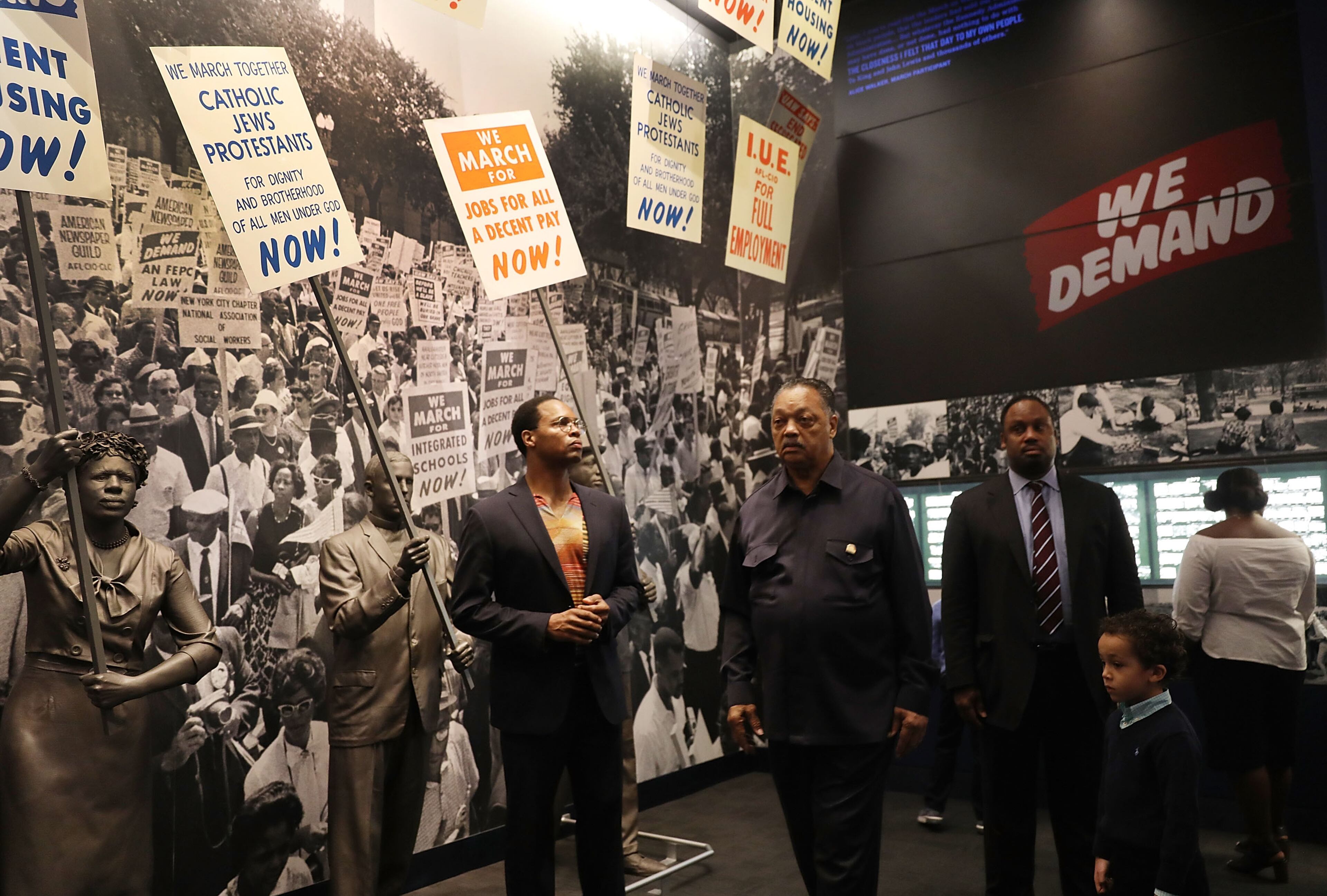 MEMPHIS, TN - APRIL 03: Rev. Jesse Jackson (2nd L) tours the National Civil Rights Museum with his family as the city prepares for the 50th anniversary of the assassination of the Dr. Martin Luther King, Jr. on April 3, 2018 in Memphis, Tennessee. The city will commemorate Dr. King's legacy and mark the 50th anniversary of his assassination on the balcony at the Lorraine Motel on April 4, 1968. (Photo by Joe Raedle/Getty Images)