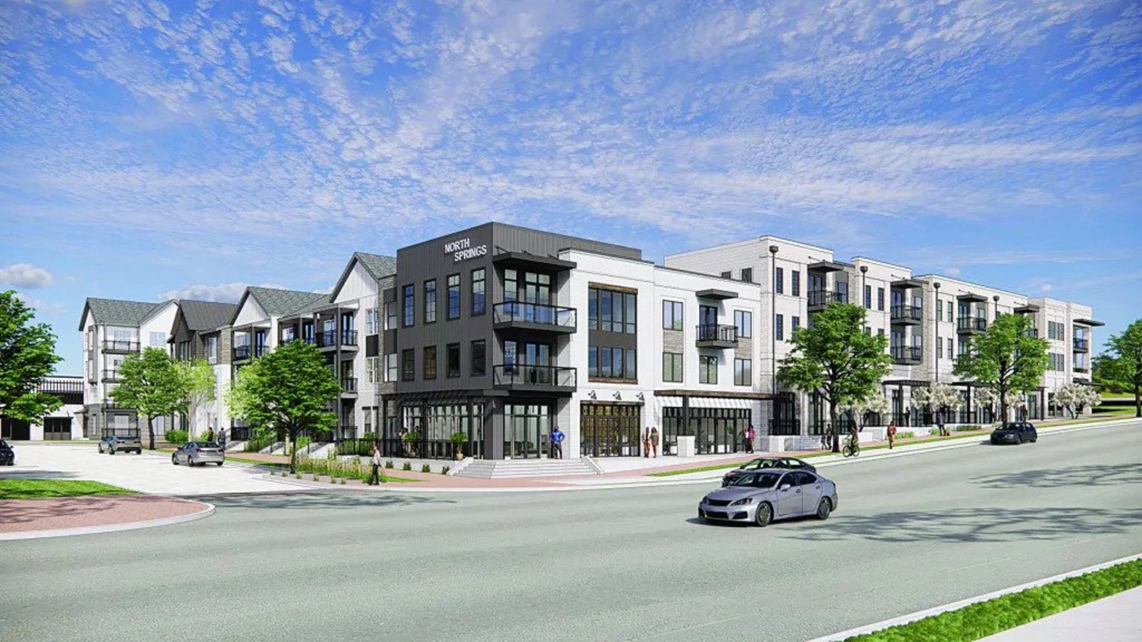 Fairfield Residential plans a 286-unit apartment complex at 7300 Roswell Road, the former North Springs Shopping Center site. (Courtesy of Fairfield Residential)
