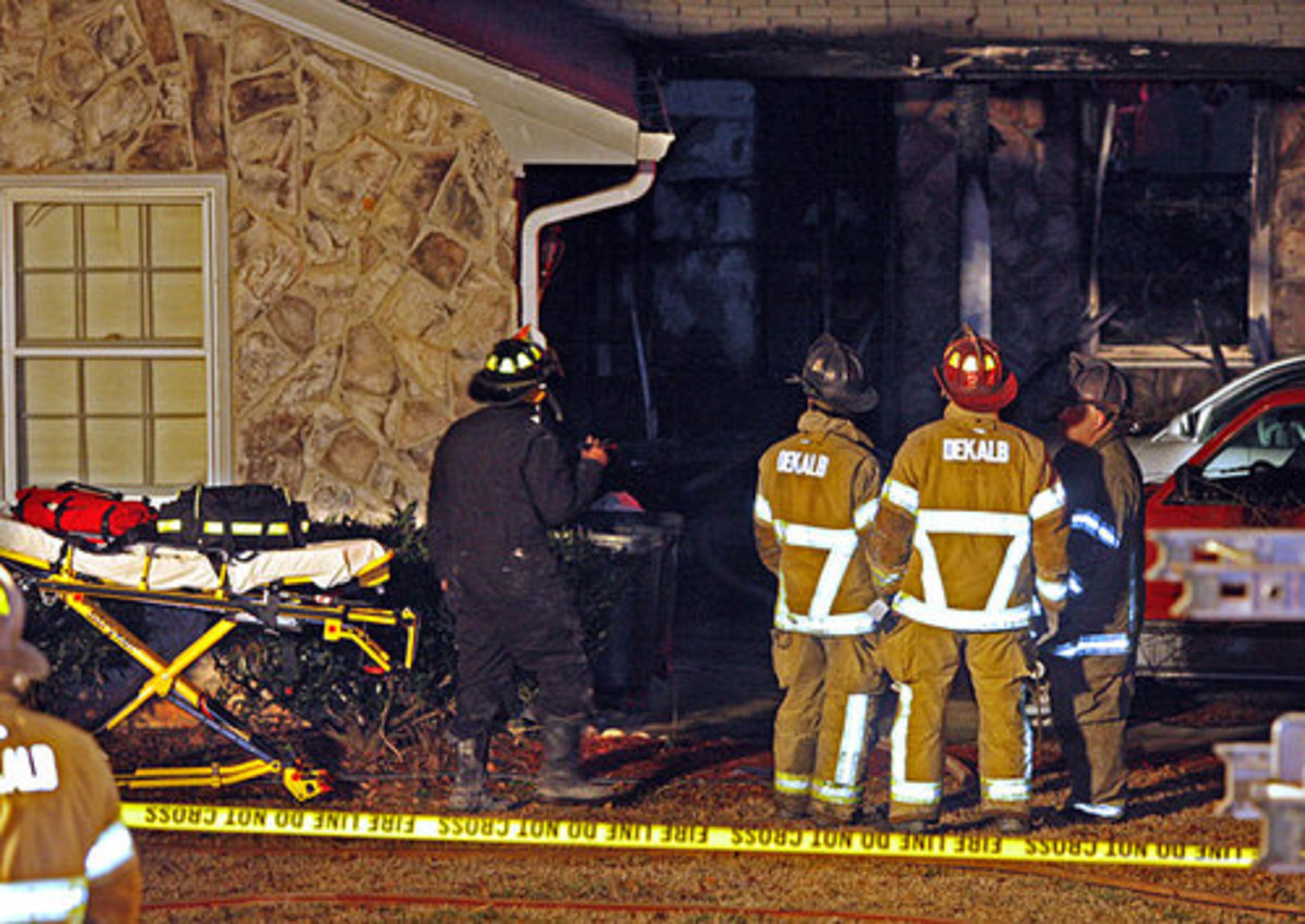 DeKalb County firefighters discovered one victim dead on the scene and another was transported to a hospital.