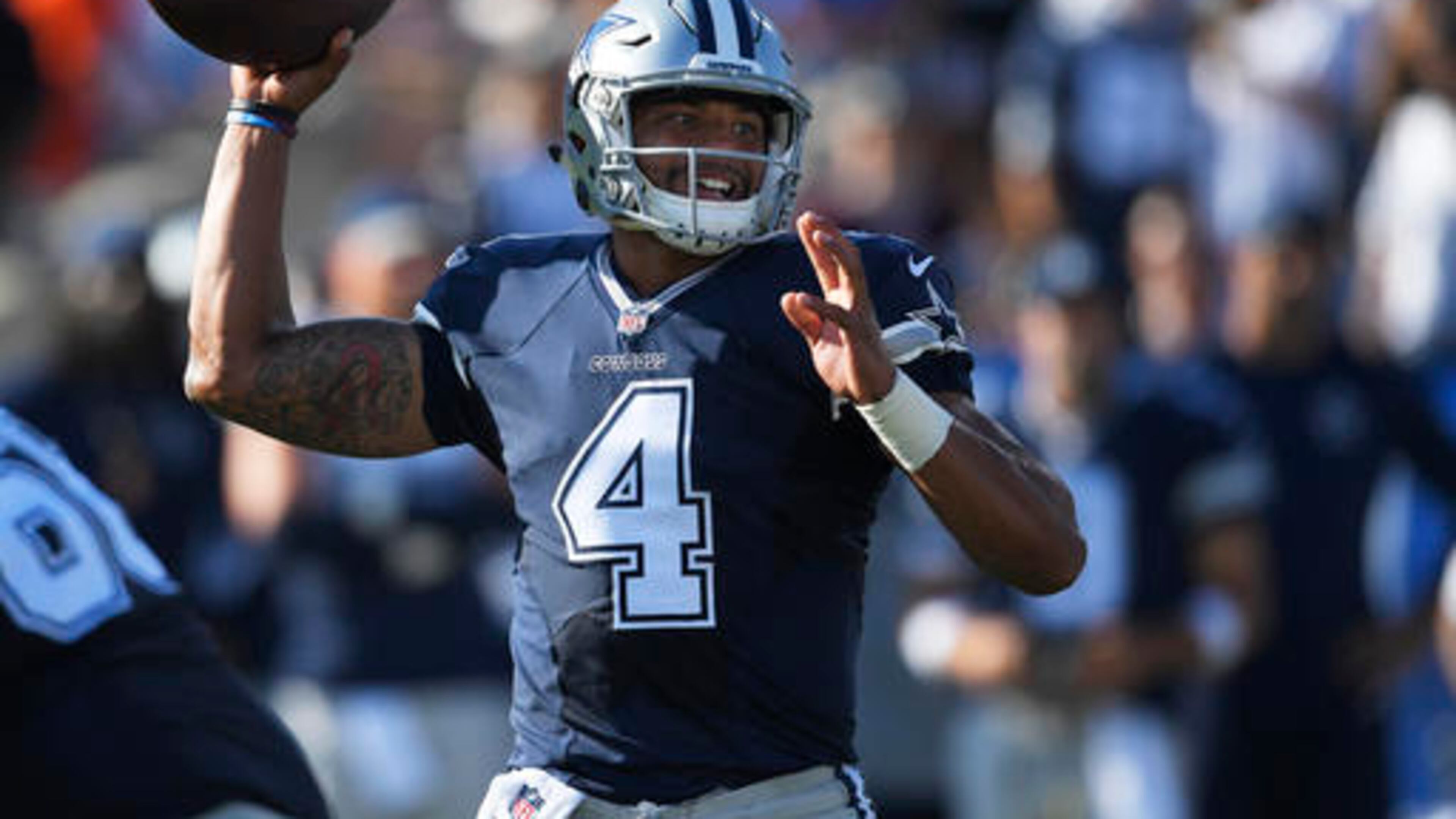 Dallas Cowboys quarterback Dak Prescott passes against the Los Angeles Rams in the first half of a preseason NFL football game, Saturday, Aug. 13, 2016, in Los Angeles. (AP Photo/Mark J. Terrill)
