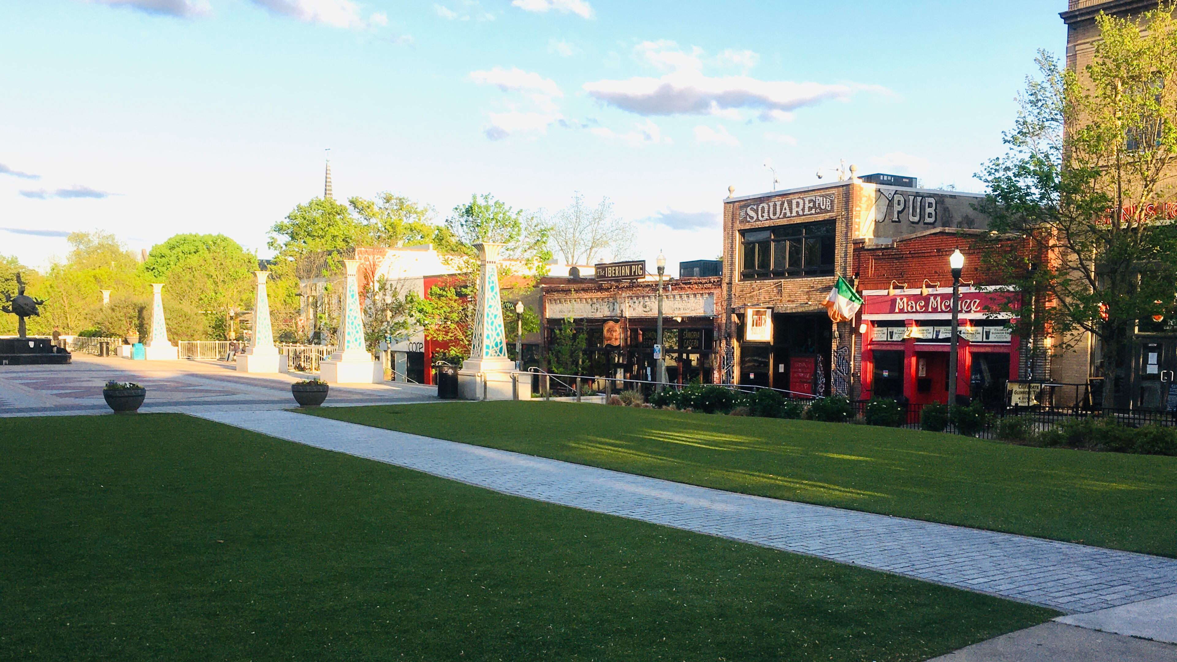 The almost always vibrant Decatur square has been silent for weeks and will stay that way in the foreseeable future. No City of Decatur restaurant has said when they are opening for on-premises dining. Bill Banks for the AJC