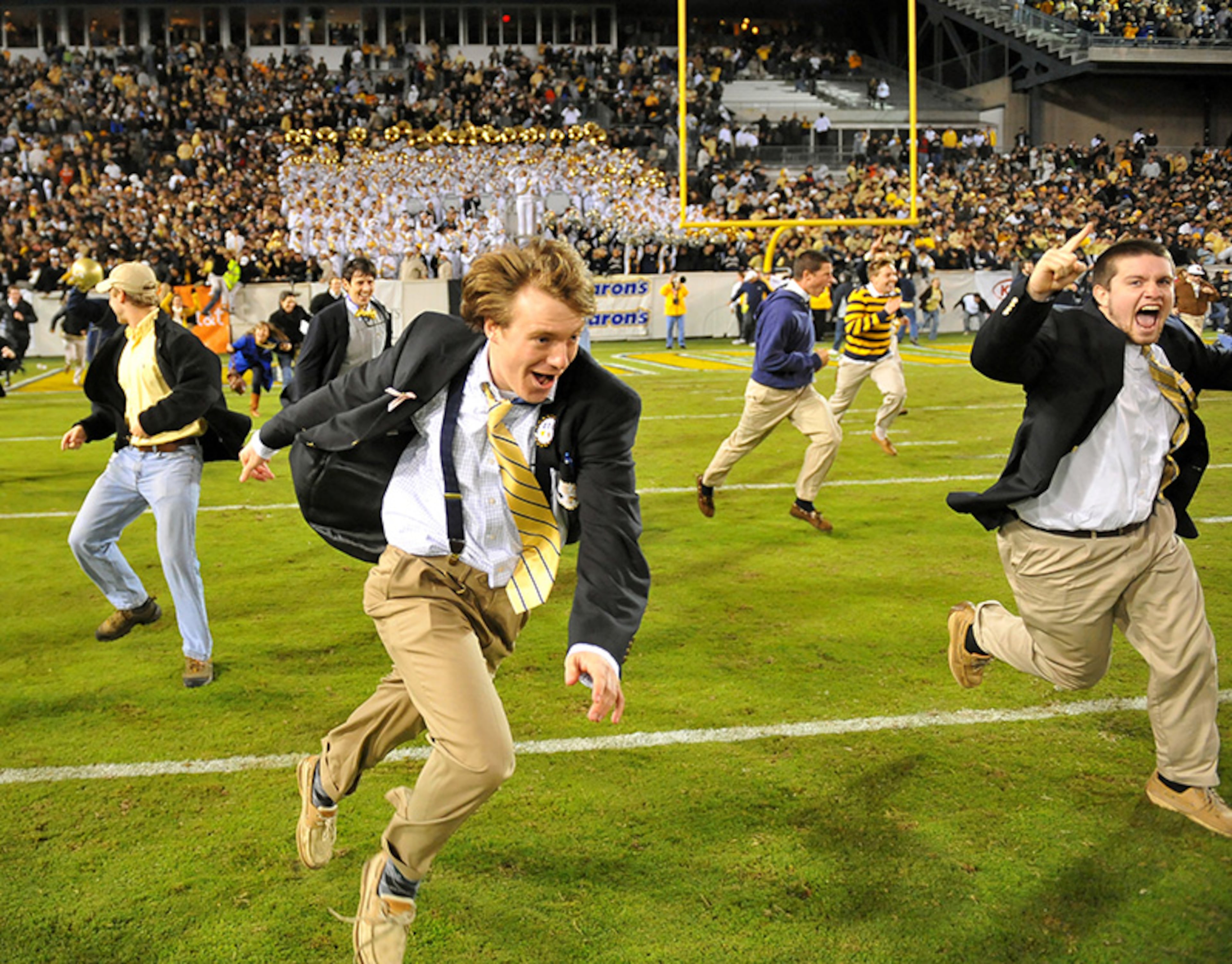 Georgia Tech's first win at home against a top-five ranked team since 1962 occurred on Oct. 17 2009, over Virginia Tech. The fans stormed the field and tore down the goal posts in the north end zone. The 28-23 win ultimately earned Tech the ACC Coastal Division title.