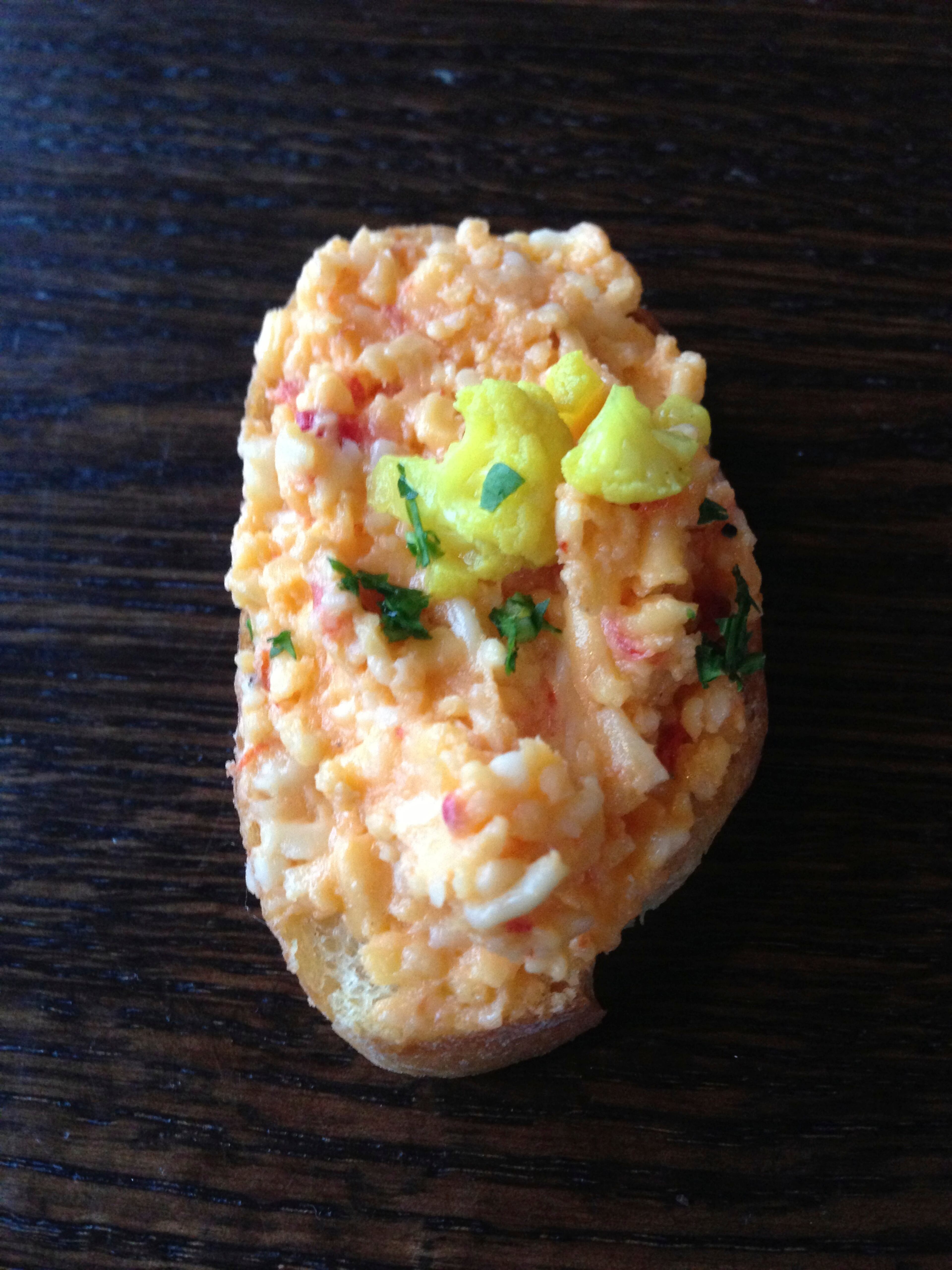 "My advice would be to go for whatever sounds companionable with the drink in your hand. Bread crisps topped with excellent pimento cheese and pickled cauliflower are easy to like, whether you’re nibbling one slowly or devouring three in quick succession."