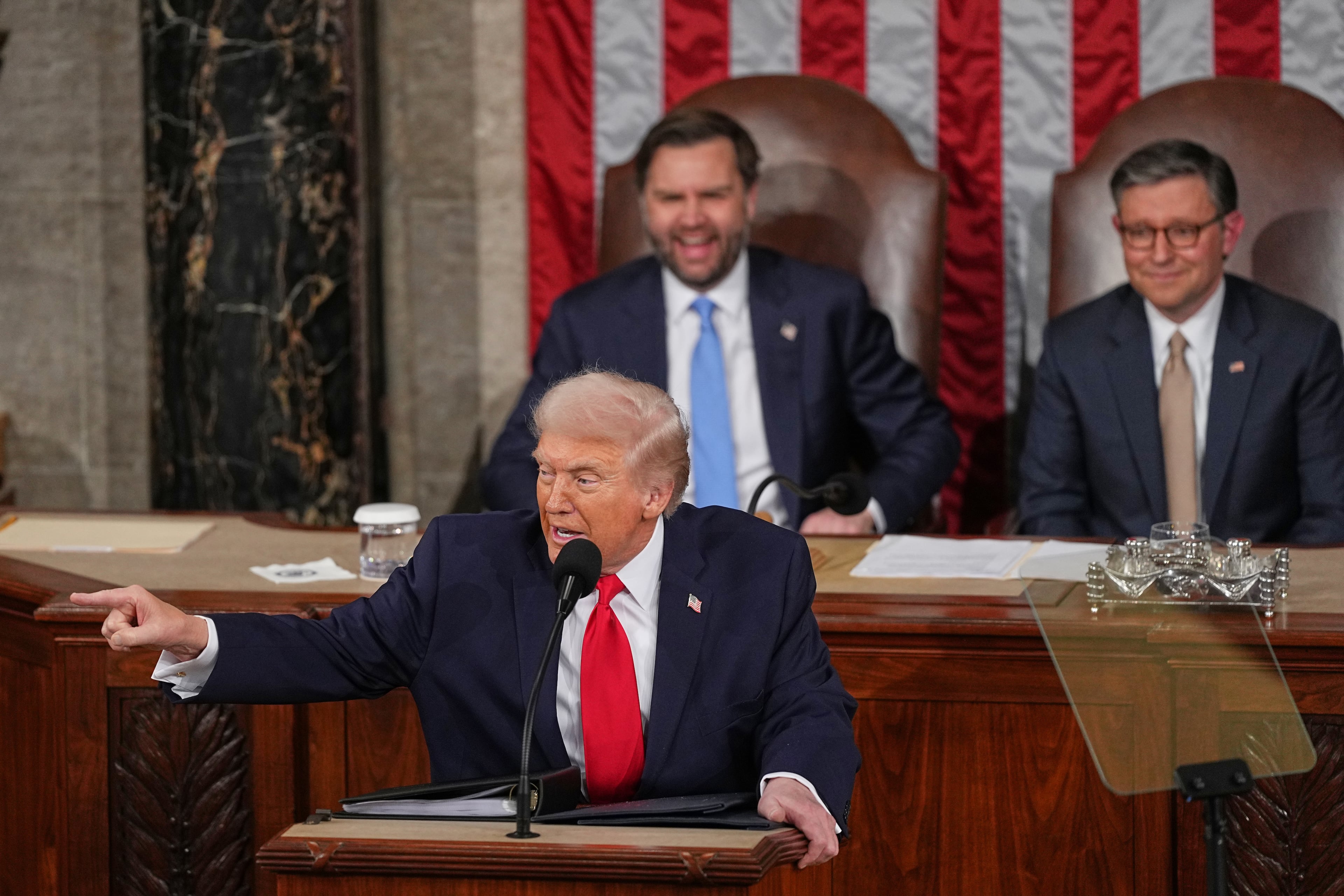 President Donald Trump delivered his State of the Union address at the U.S. Capitol in Washington on Tuesday. (Matt Rourke/AP)