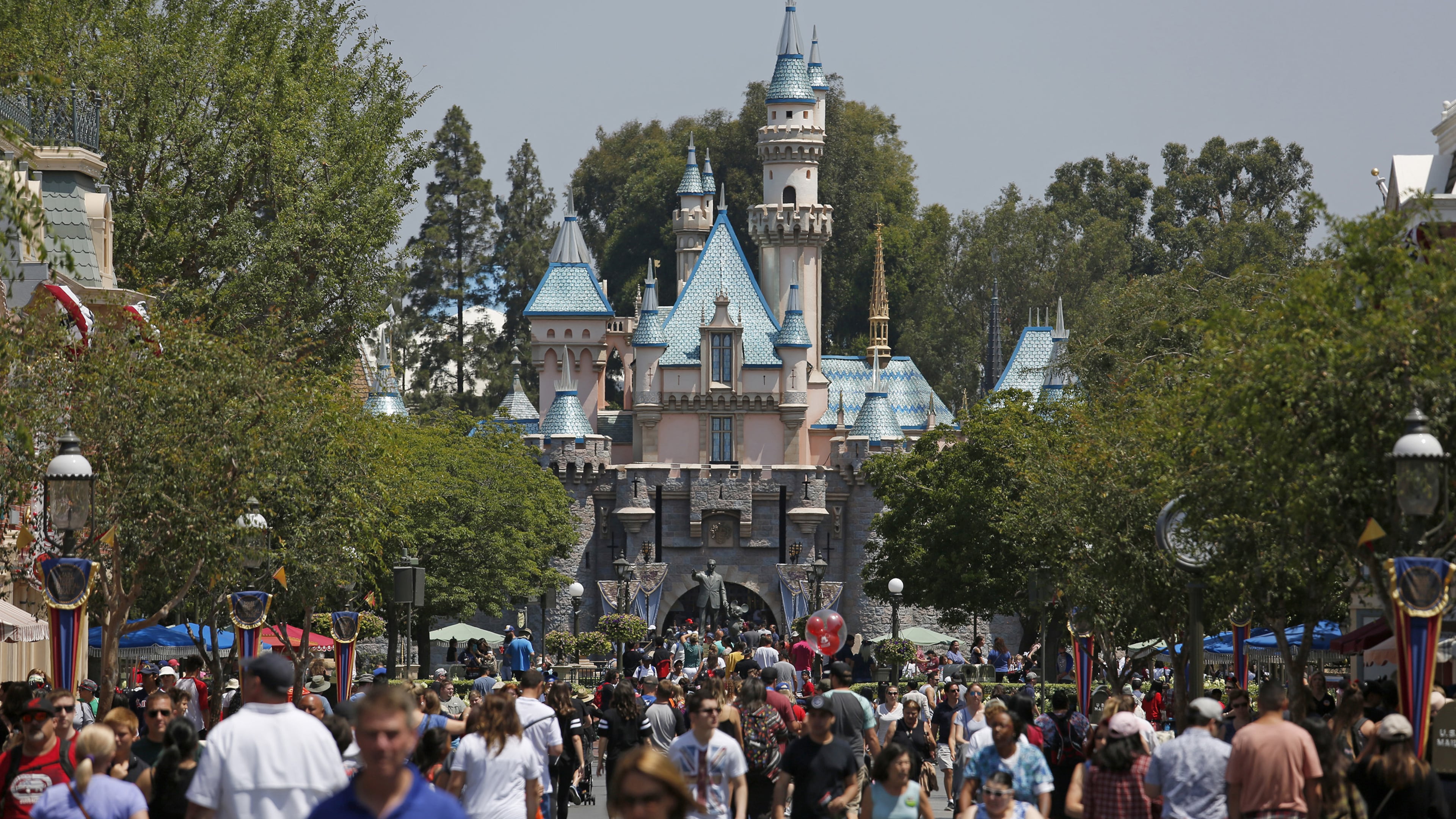 Sleeping Beauty Castle looking down Main Street at Disneyland in Anaheim, Calif., on June 30, 2017. (Gary Coronado/Los Angeles Times/TNS)