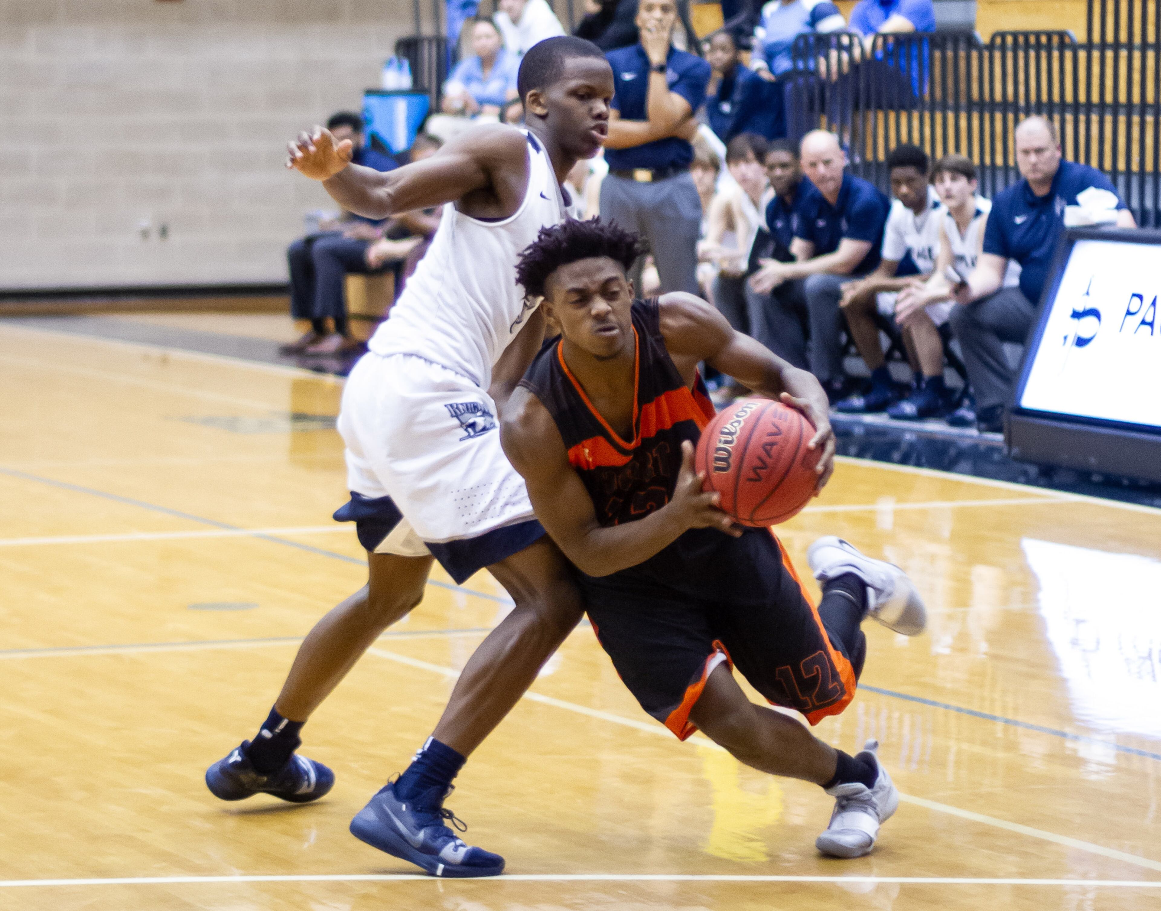 Hart County High School basketball player Elijah Robison drives to the basket during the first round of the state basketball tournament with Pace Academy High School in Atlanta February 16, 2019. STEVE SCHAEFER / SPECIAL TO THE AJC
