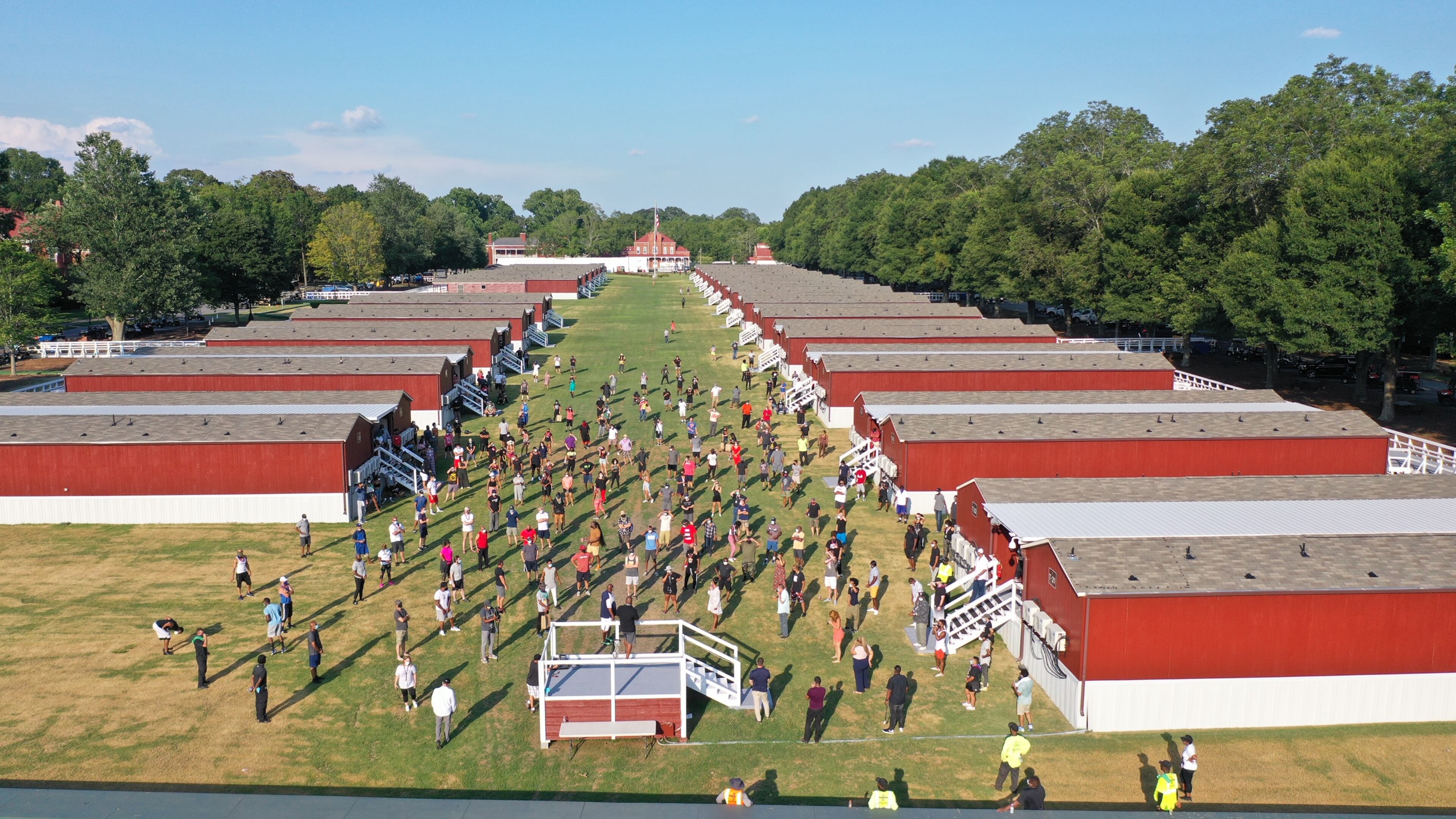 Tyler Perry Studios brought in housing units for 315 people on top of existing quarters for 60 more crew.