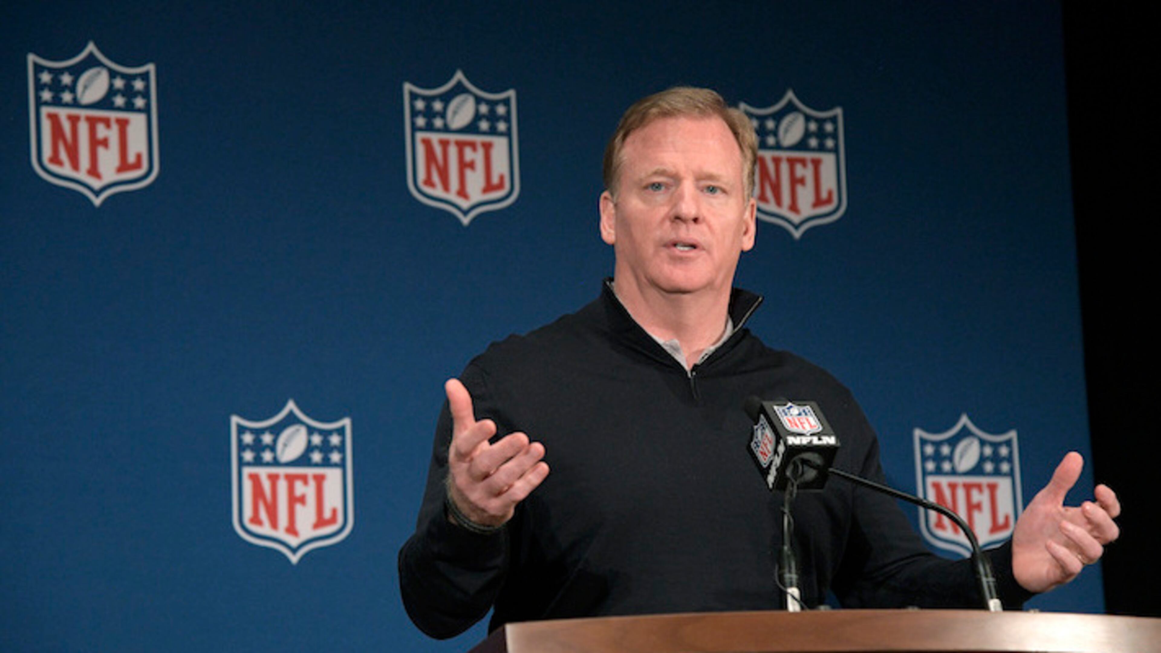 during the NFL owners meetings, Wednesday, March 28, 2018 in Orlando, Fla. (Phelan M. Ebenhack/AP Images for NFL)