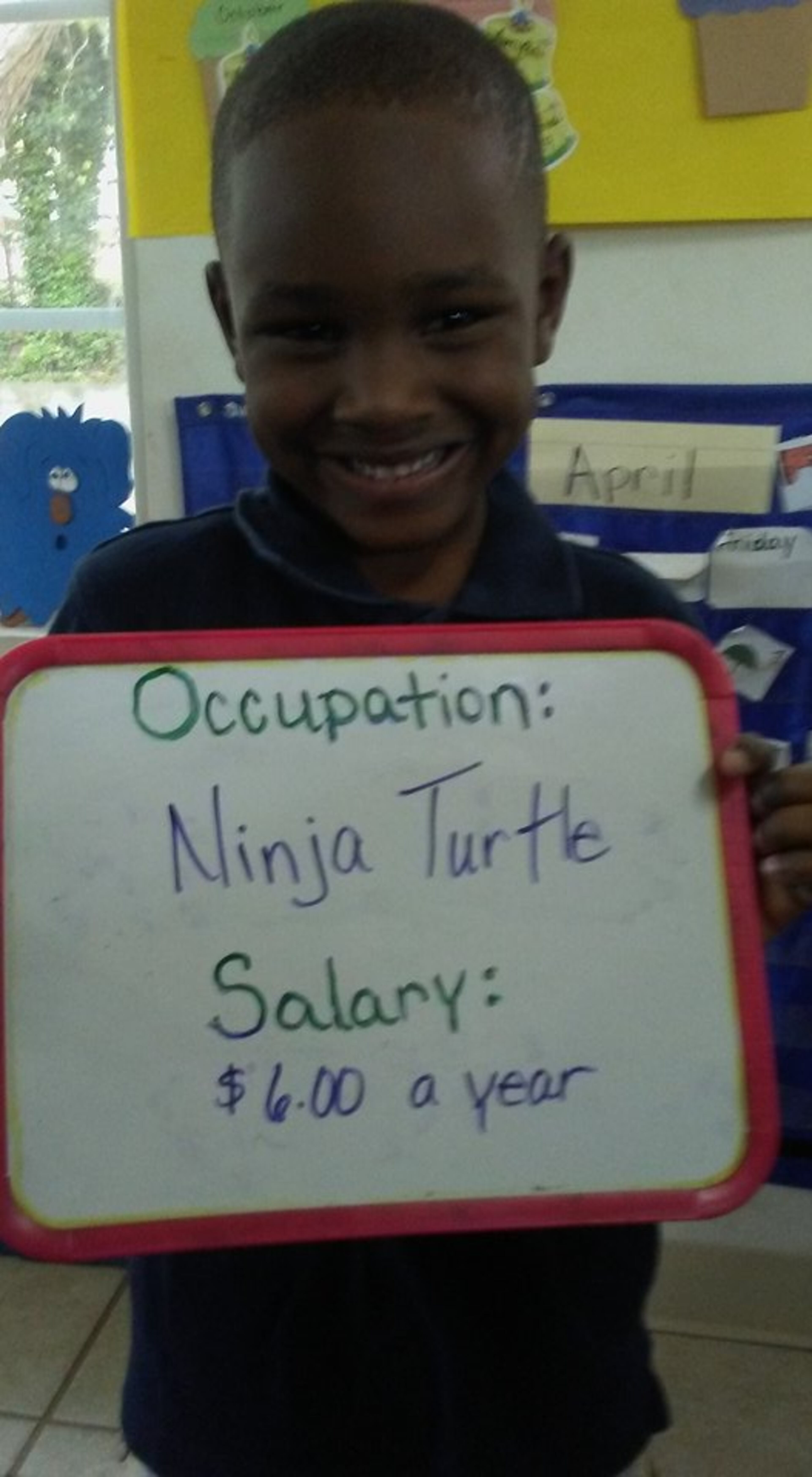 Cordera Fields. Occupation: Ninja Turtle. Salary: $6 a year. We actually had a hard time figuring this one out. But the 2014 "Teenage Mutant Ninja Turtles" movie had a $65 million opening weekend.