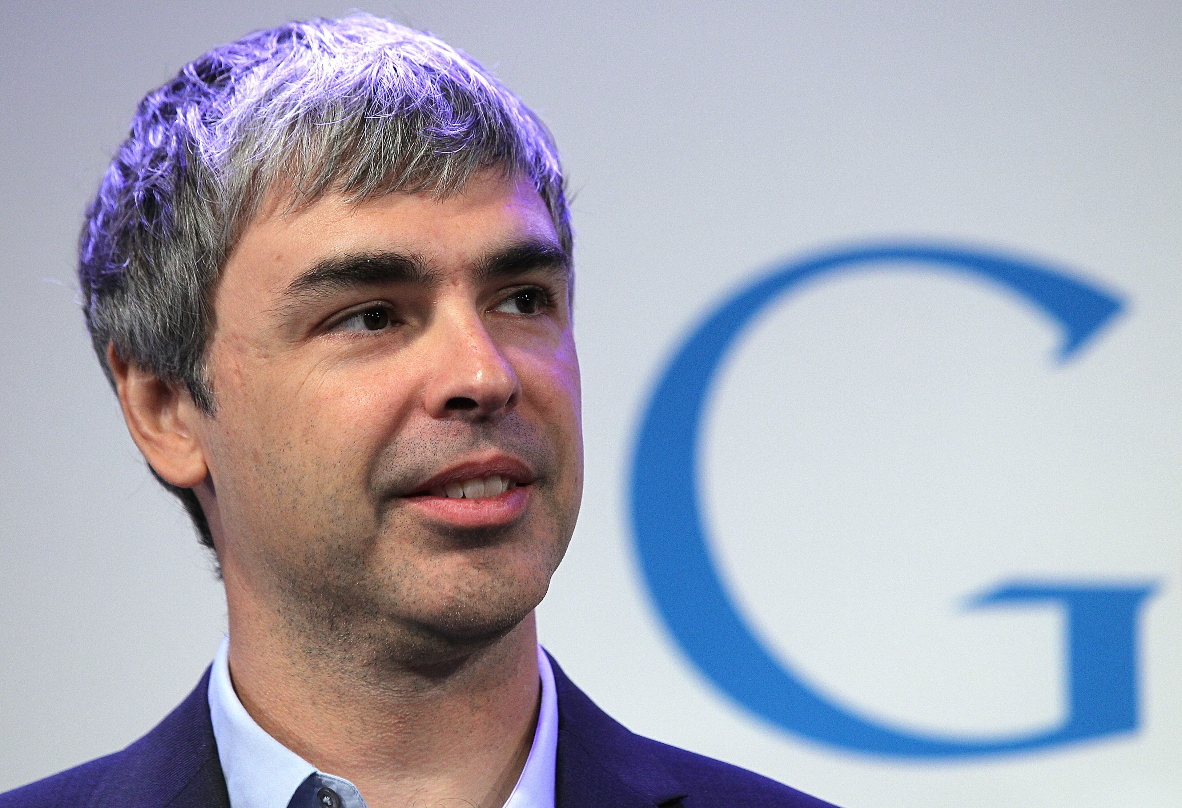 Google co-founder and CEO Larry Page speaks during a news conference at the Google offices on May 21, 2012, in New York City.