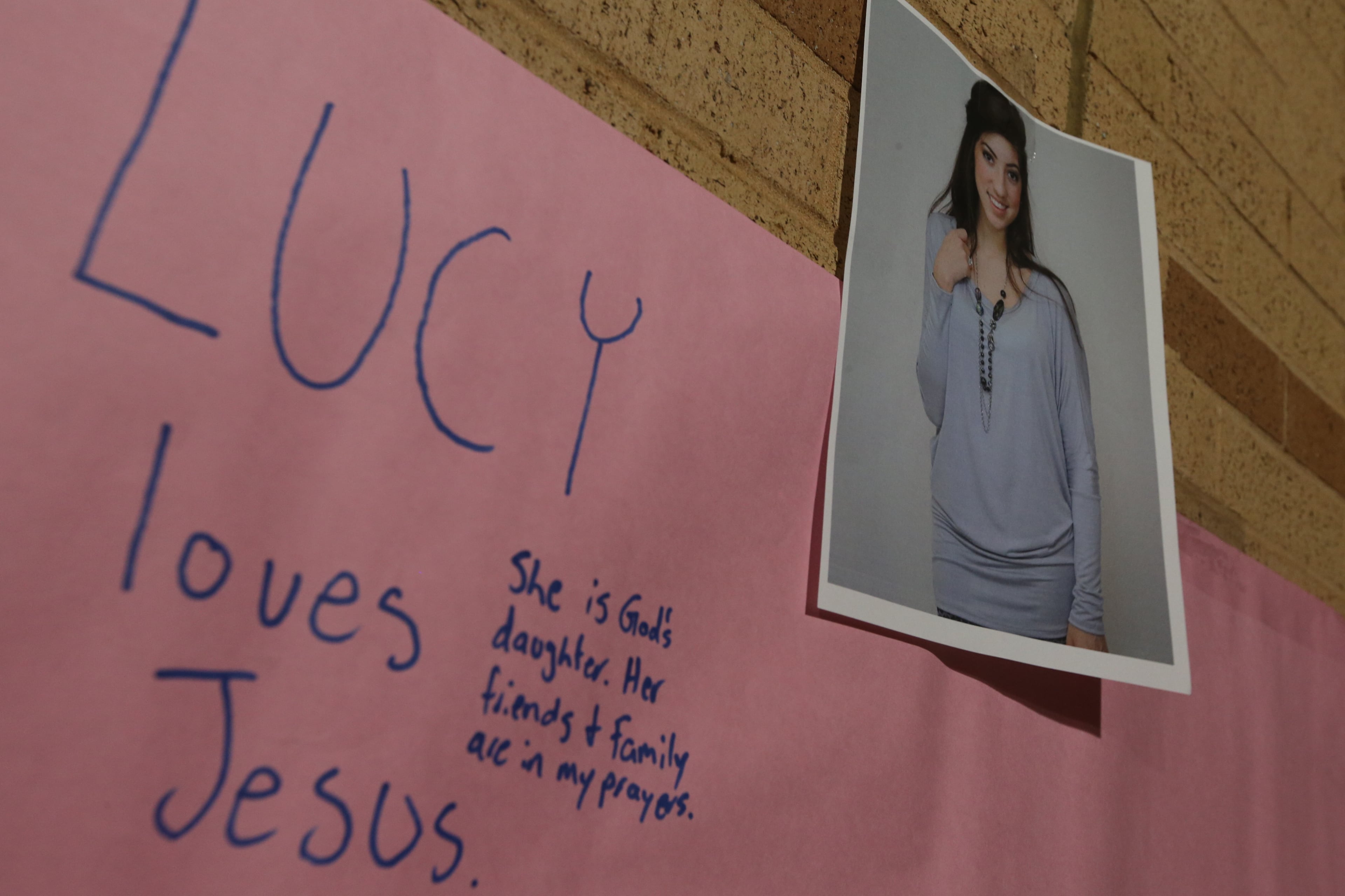 Shania Boettcher, 18, whom everyone called Lucy, was going to graduate from Etowah High School in Cherokee County on Friday. A chair will be left empty for her. She died in a car crash Tuesday night. There was a vigil at the school Wednesday, May 28, 2014.