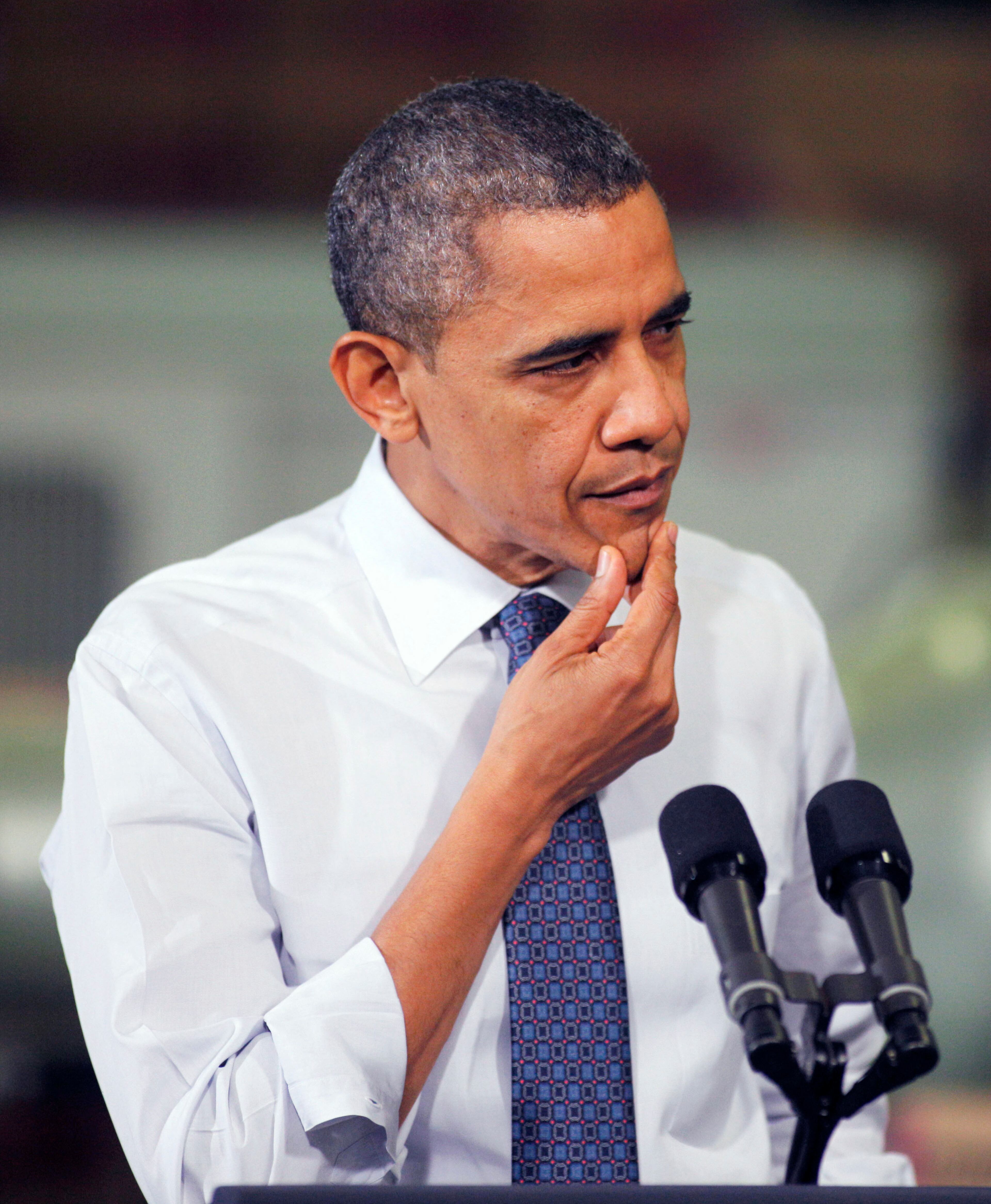 U.S. President Barack Obama speaks at The Rodon Group manufacturing facility on November 30, 2012 in Hatfield, Pennsylvania. Obama made a case for action on "fiscal cliff" legislation and urged congress to work together for a solution. (Photo by Jessica Kourkounis/Getty Images)