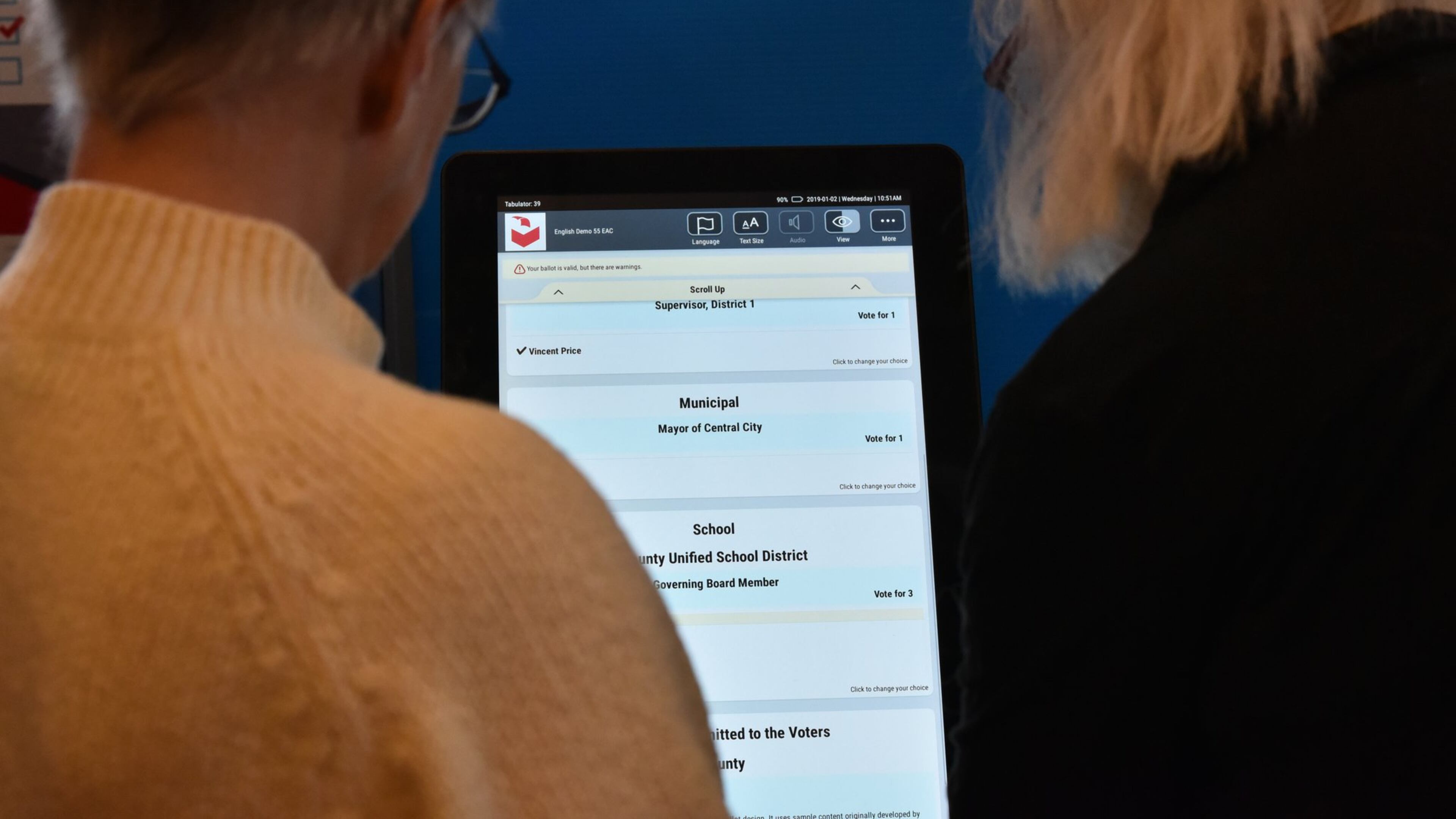 Event participants check out Dominion Voting Systems’ digital voting system in January. Election companies demonstrated voting systems to the public and to officials, showing how Georgia could switch to paper ballots. Georgia’s electronic voting machines were once considered state-of-the art, but they’ve always had a fatal flaw: There’s no way to check that they’re accurate. Almost every state already uses some form of paper ballots, and almost every lawmaker in Georgia wants a way to verify elections. HYOSUB SHIN / HSHIN@AJC.COM